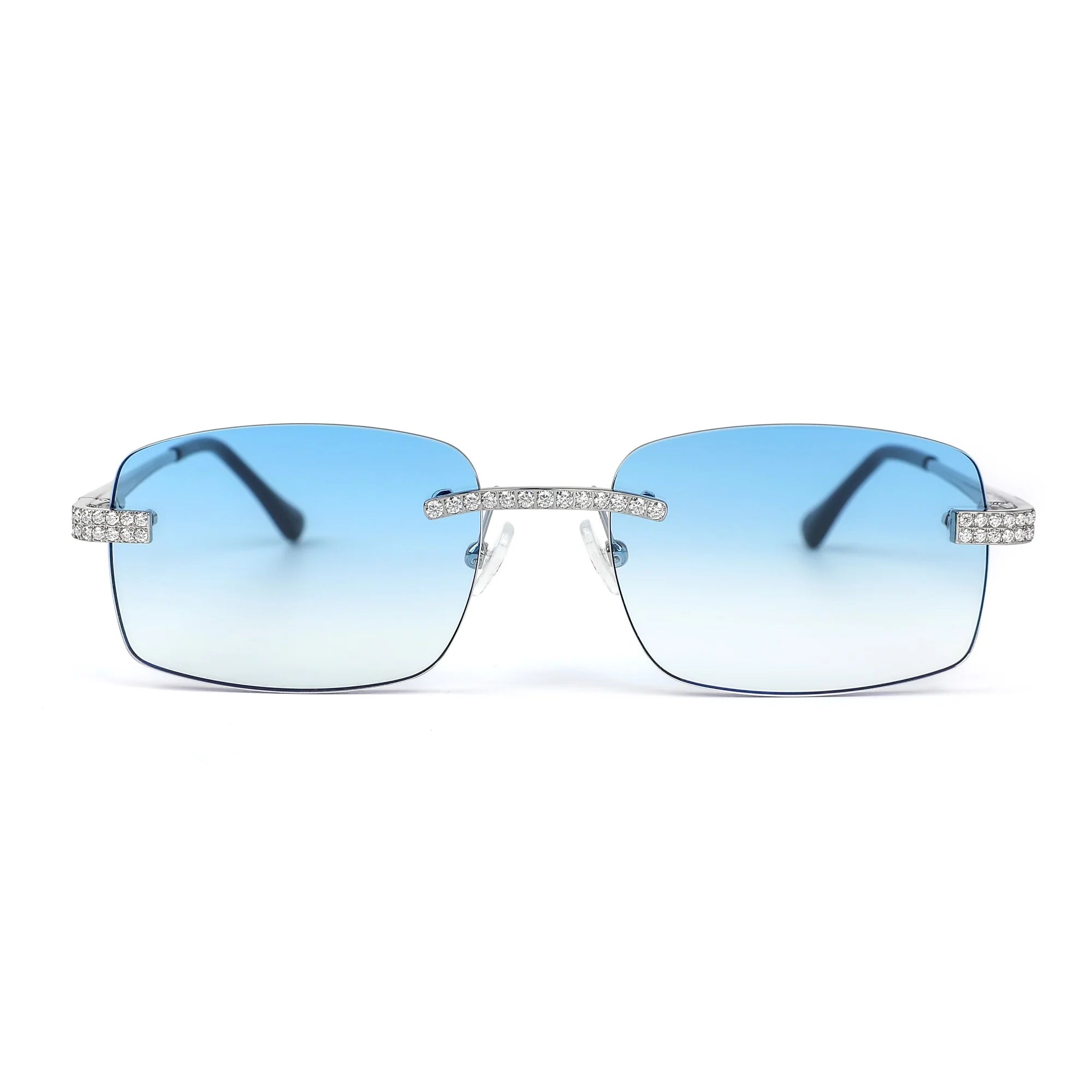 Moissanite Sunglasses Square Blue Gradient Lens