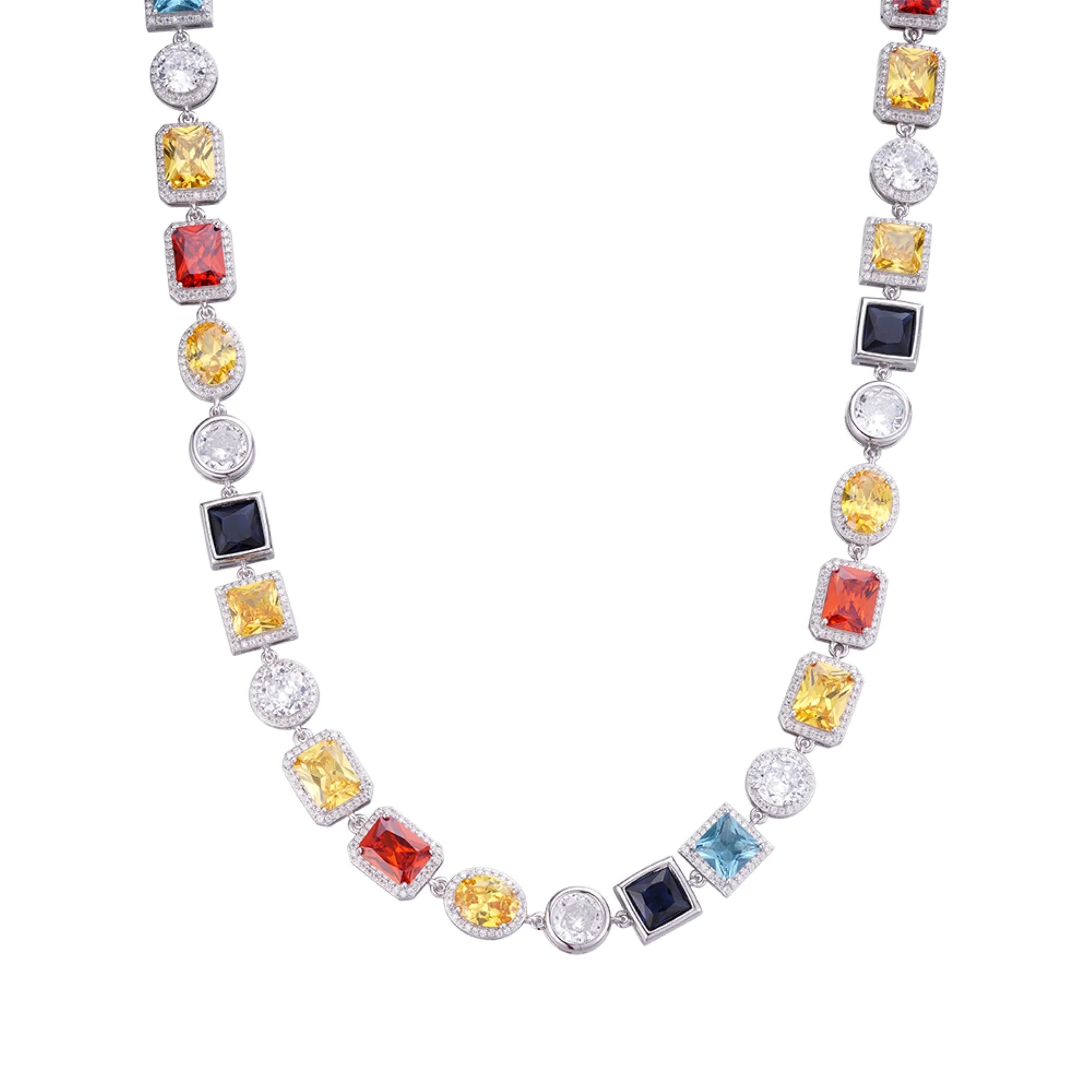 Color Gemstone Necklace Moissanite Sterling Silver
