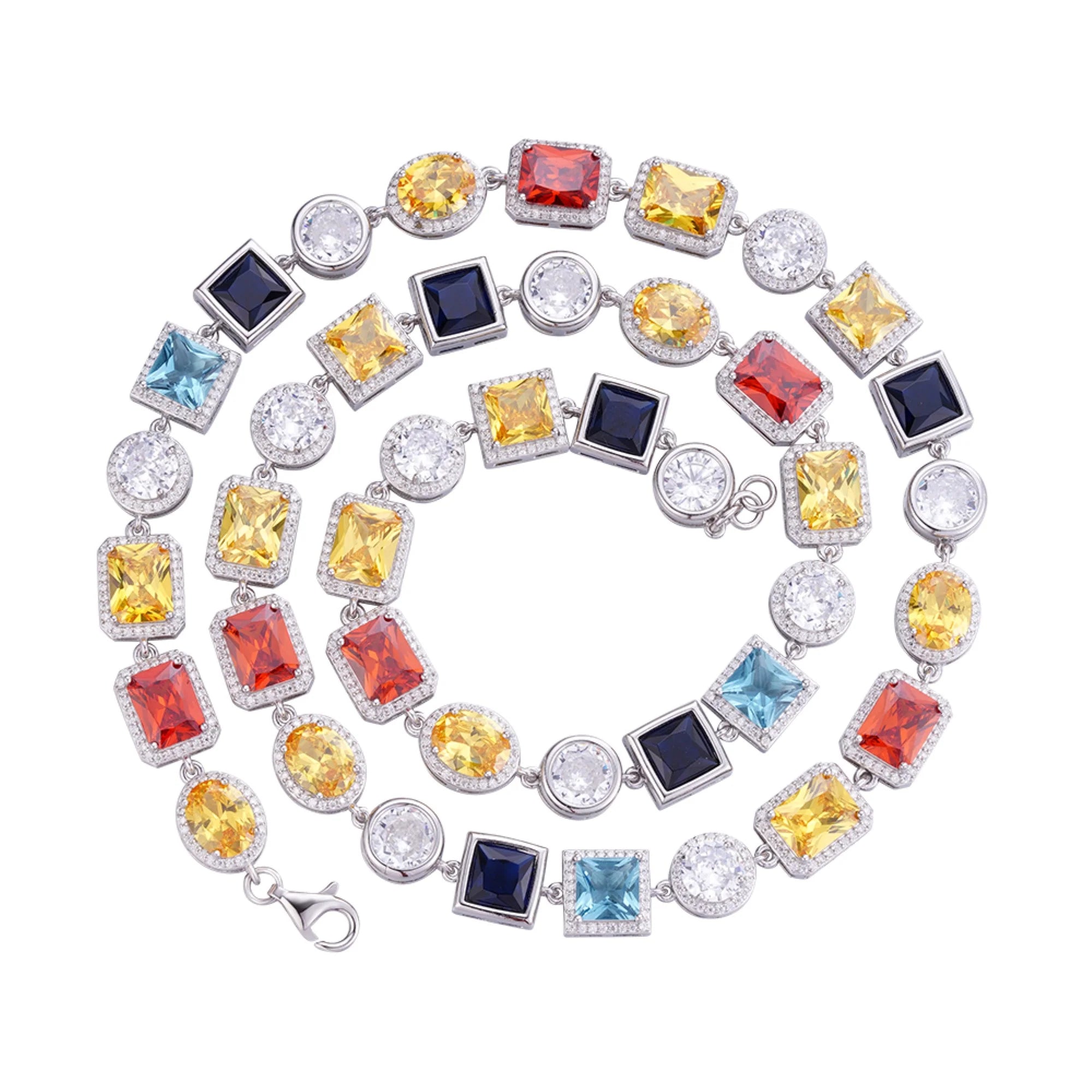 Color Gemstone Necklace Moissanite Sterling Silver