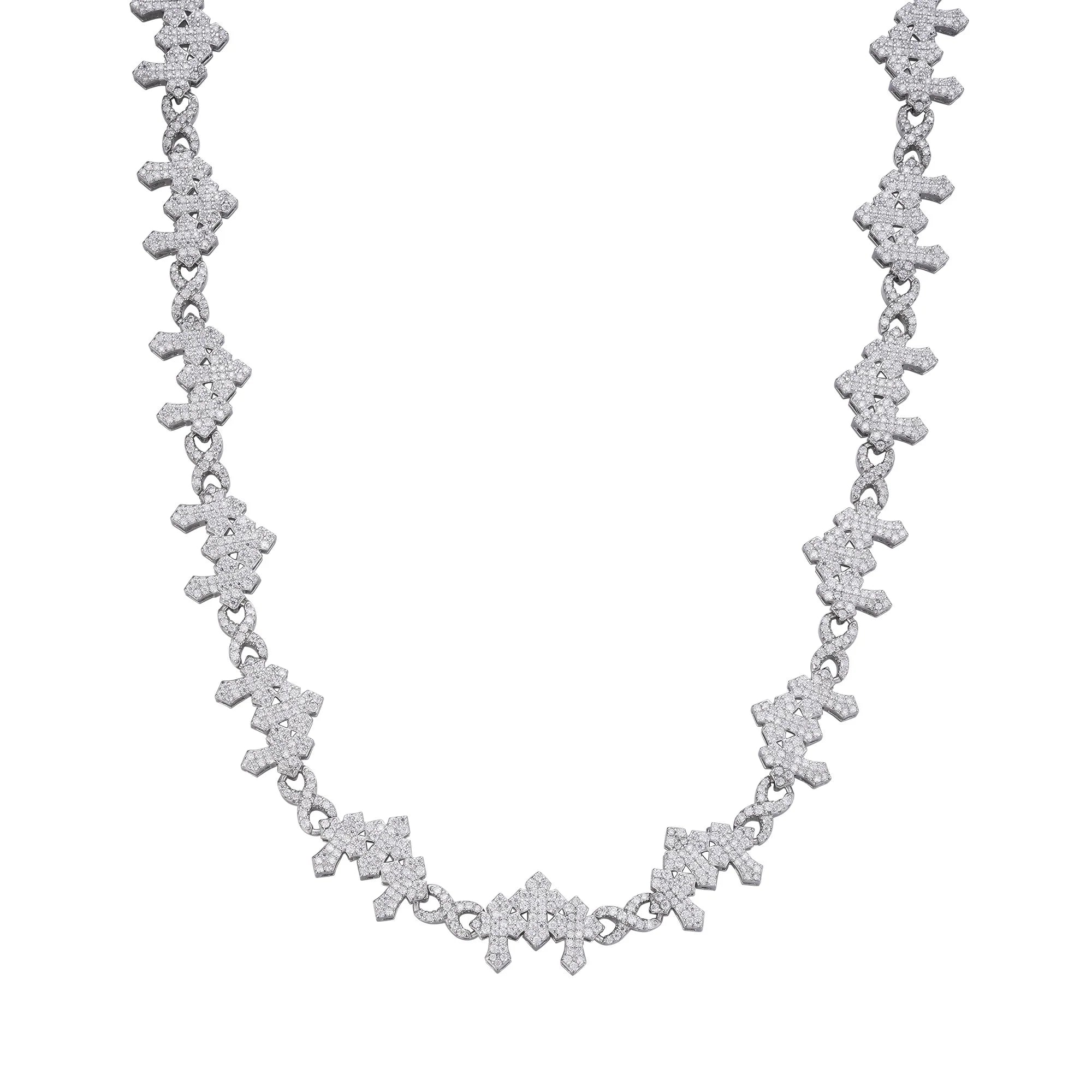 Infinity Cross Necklace Moissanite Chain 925