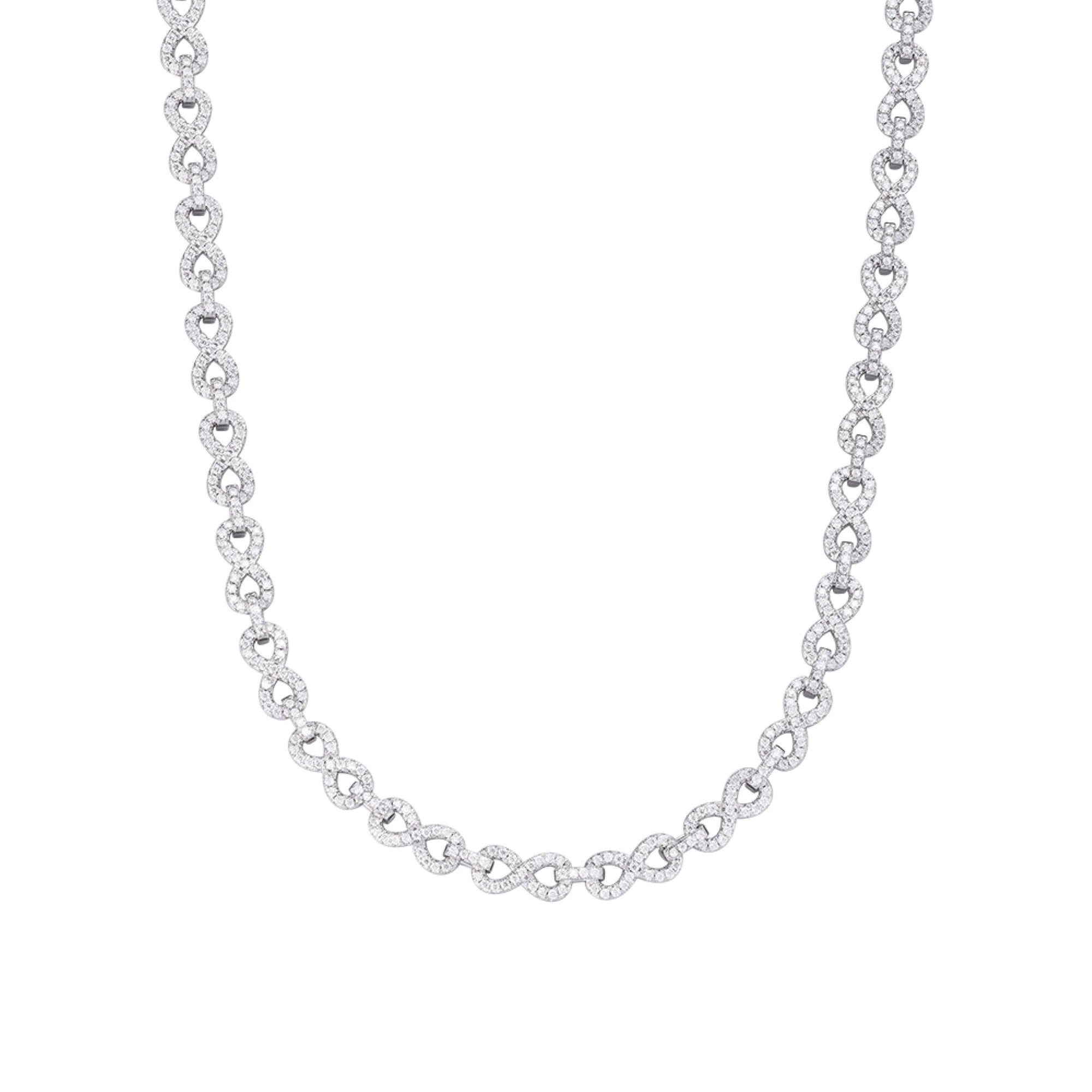 Infinity Link Moissanite Necklace 925 6mm Chain