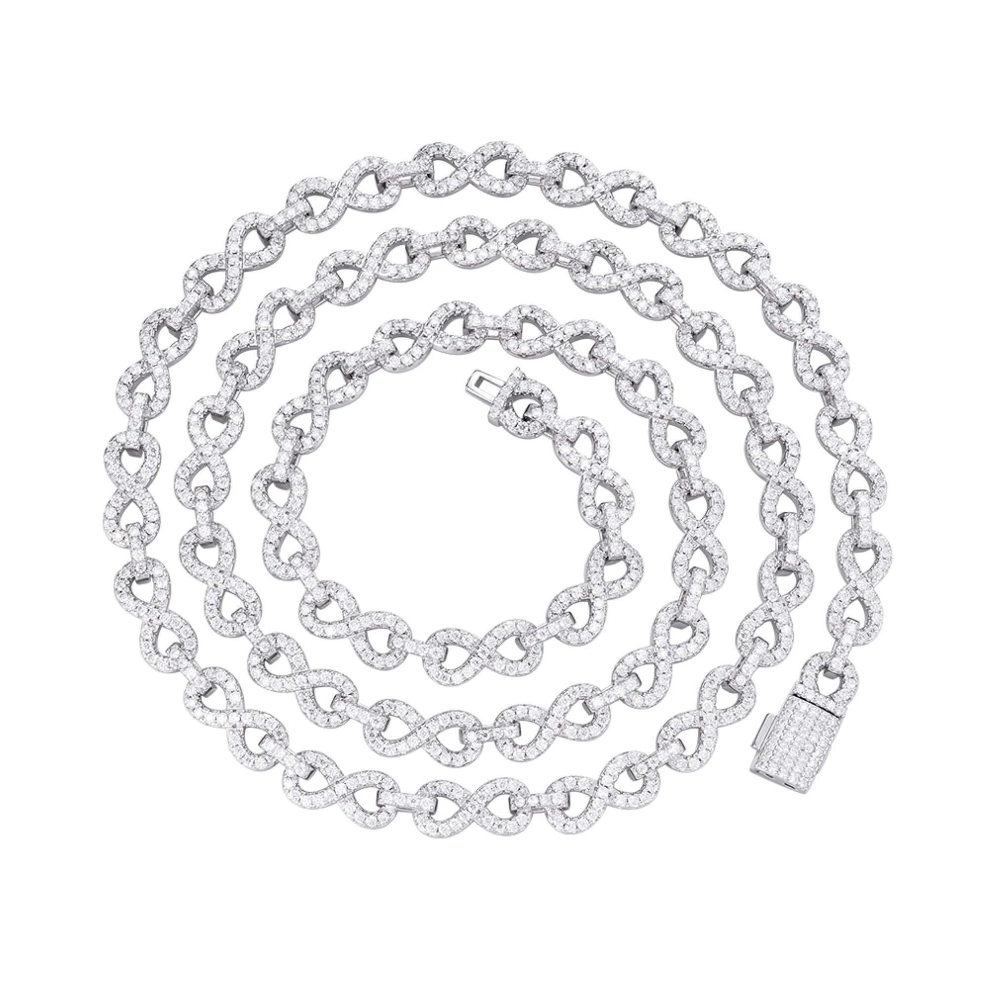 Infinity Link Moissanite Necklace 925 6mm Chain