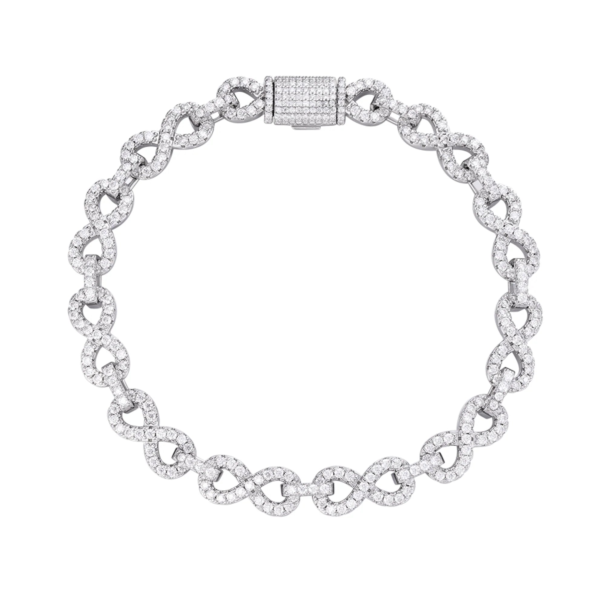 Moissanite Infinity Bracelet 6-8mm Designer 925 14k