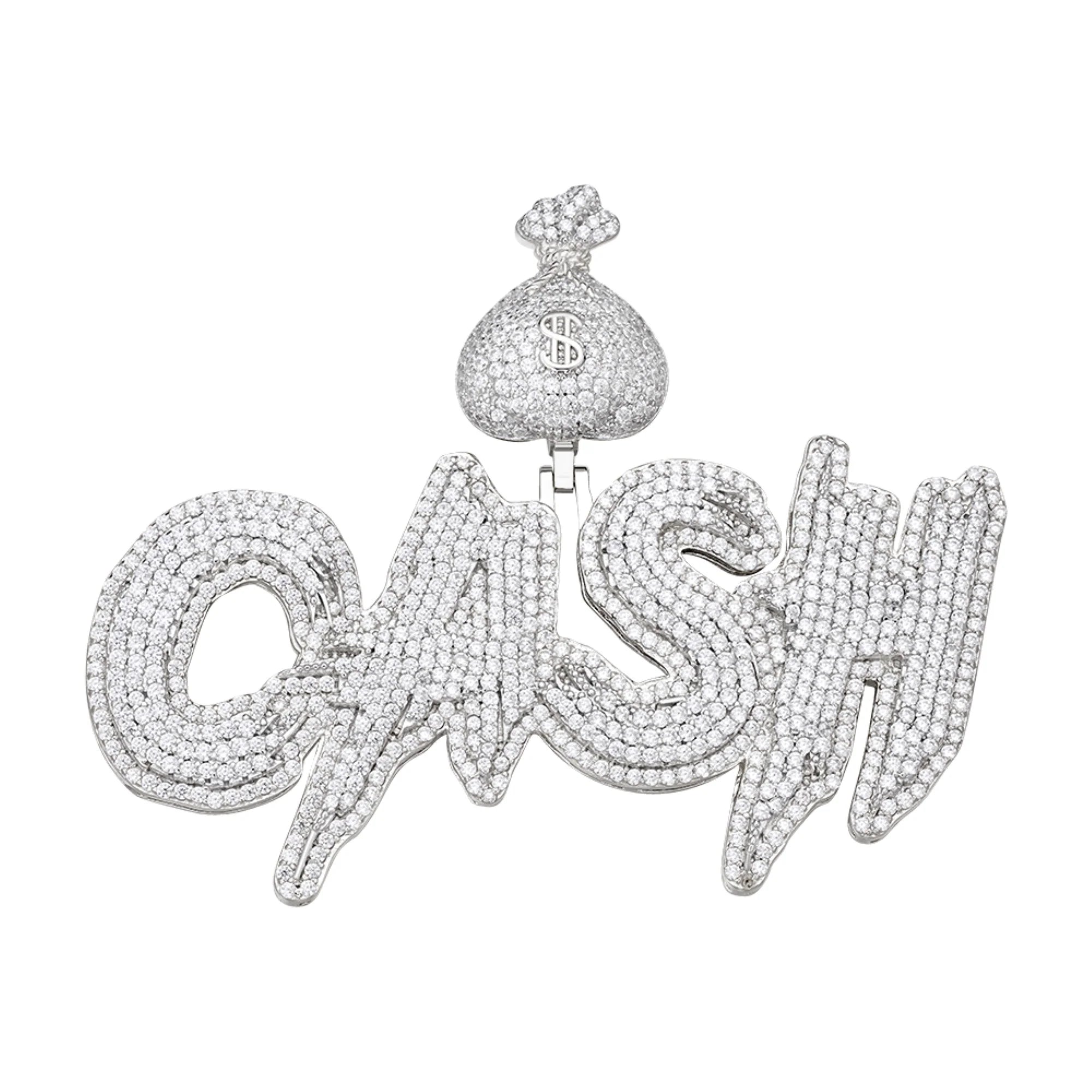 Moissanite CASH Pendant 925 Sterling Silver 14k Finish