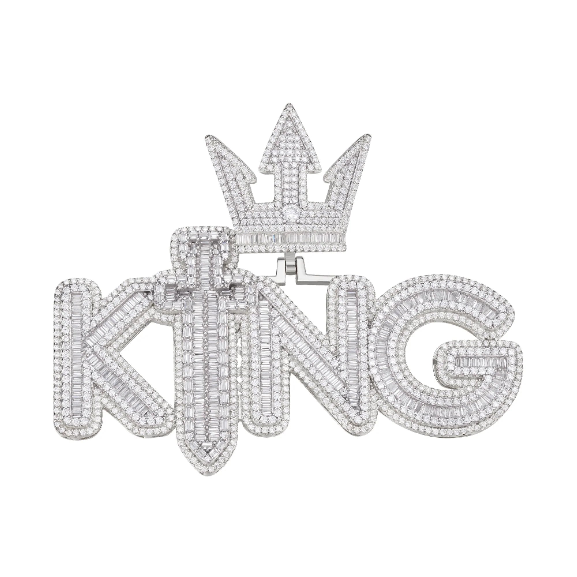 925 Silver Moissanite KING Sword Pendant Custom