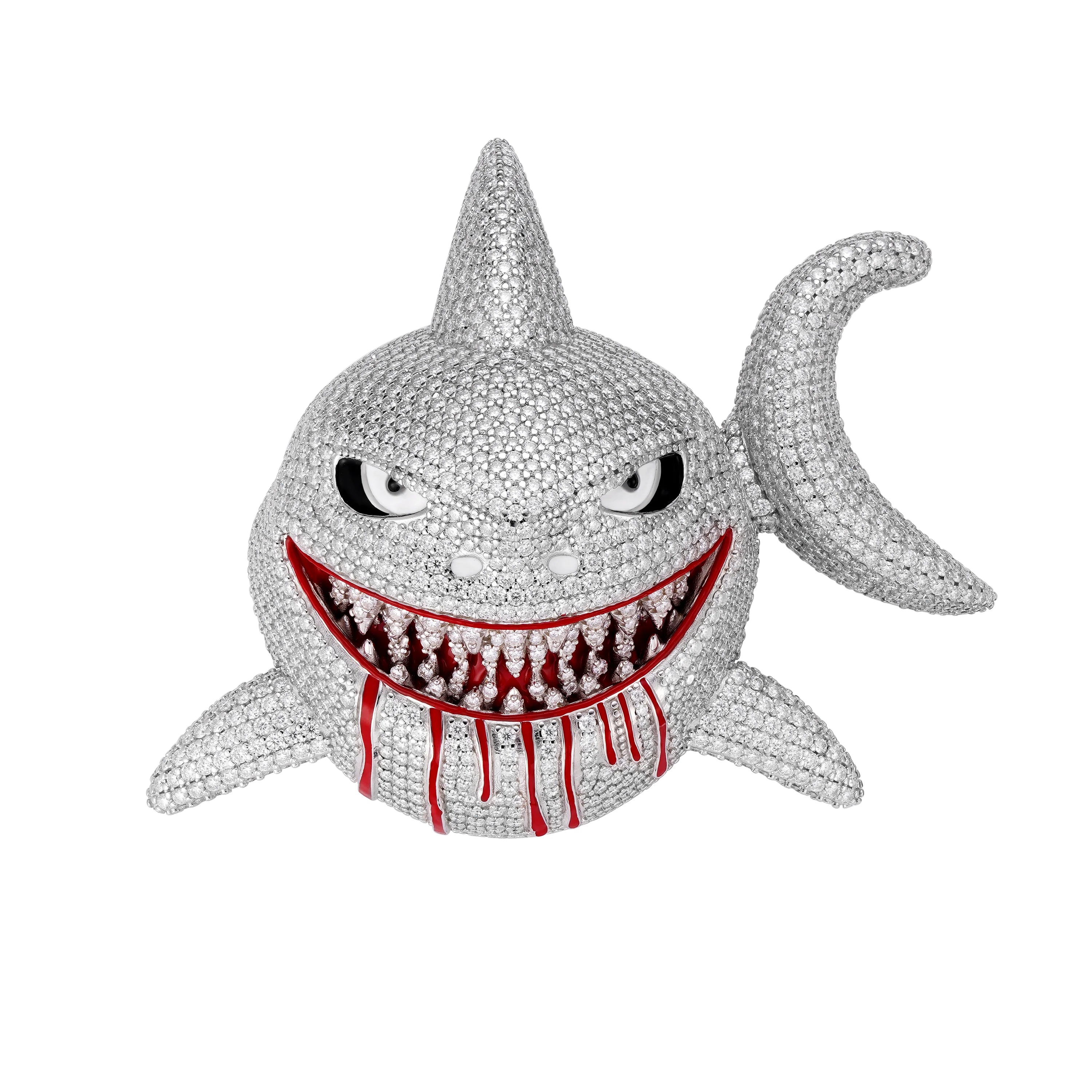 Moissanite Shark Pendant 3d Fish 925 Silver