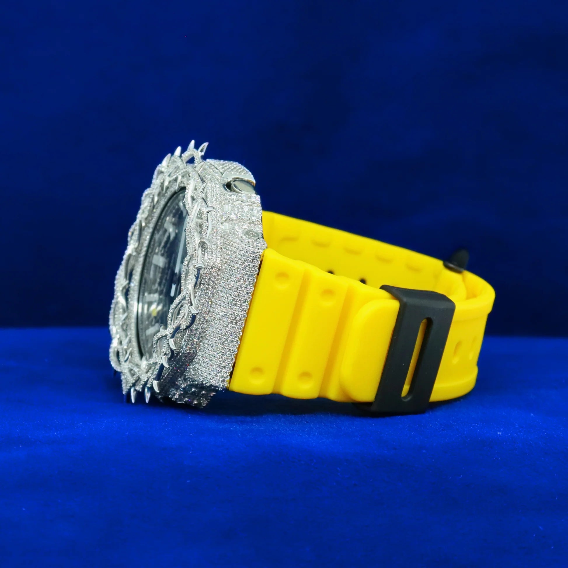 Moissanite Custom Thorn Bezel G-Shock Yellow/Black