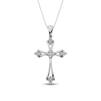 Gothic Style Diamond 1/5 Ct.Tw Cross Pendant in 10K White Gold
