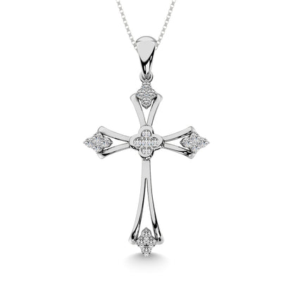 Gothic Style Diamond 1/5 Ct.Tw Cross Pendant in 10K White Gold