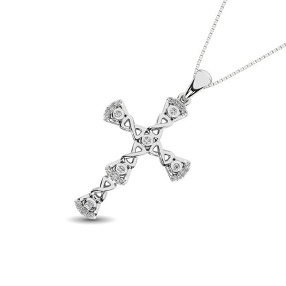 Gothic Style Diamond 1/6 Ct.Tw Cross Pendant in 10K White Gold