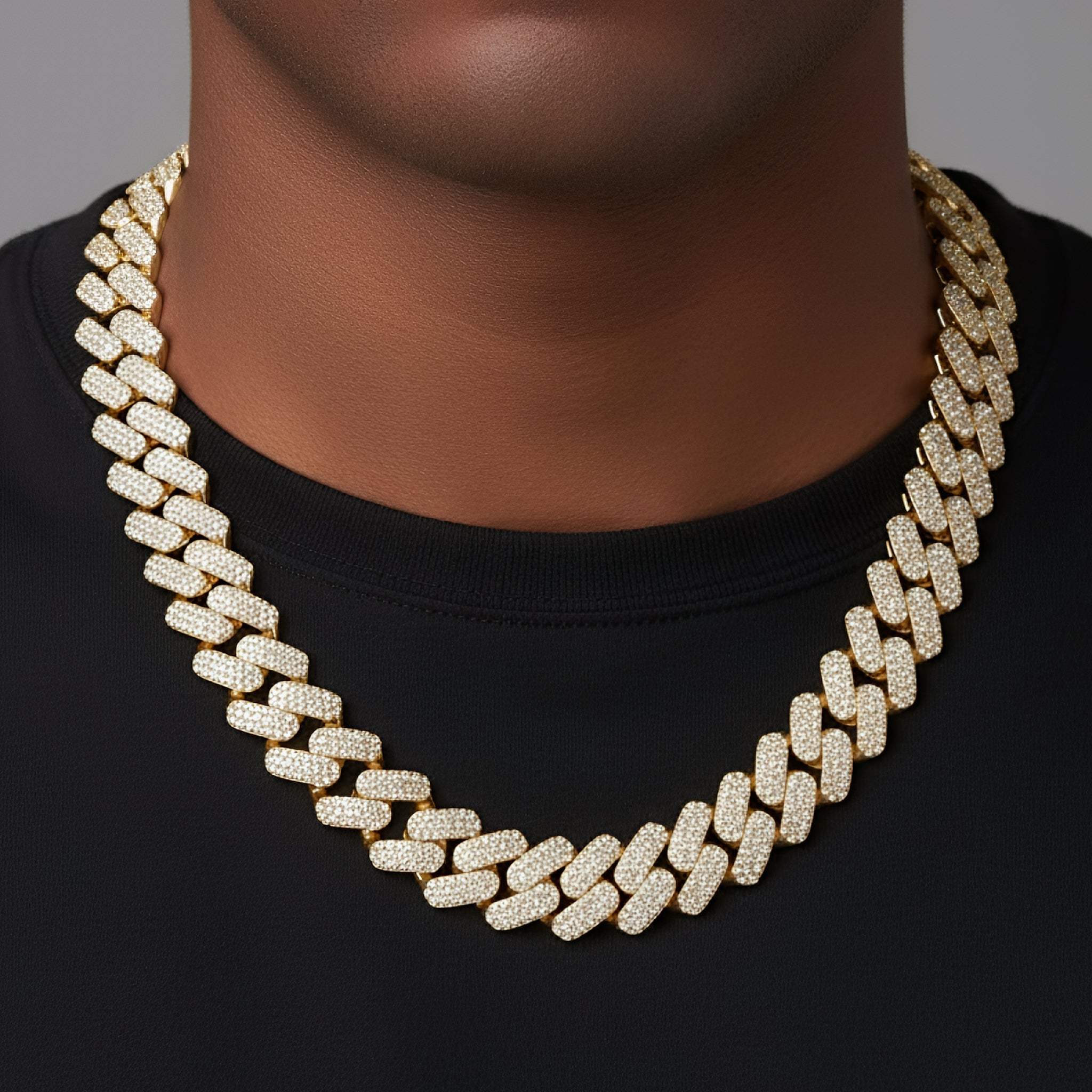 925 Silver Moissanite 18mm Miami Cuban 22 Inch Chain Necklace