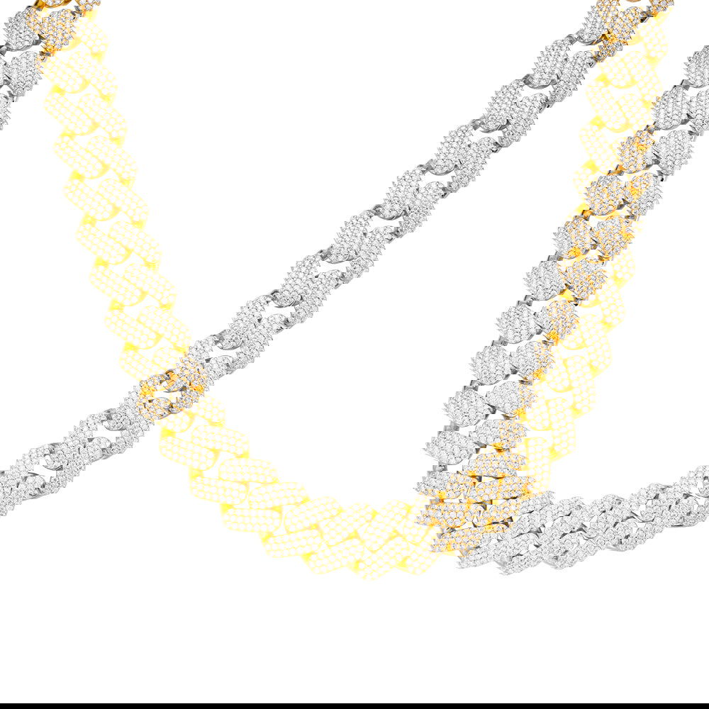 925 Silver Moissanite 18mm Miami Cuban 22 Inch Chain Necklace - Master of Bling 