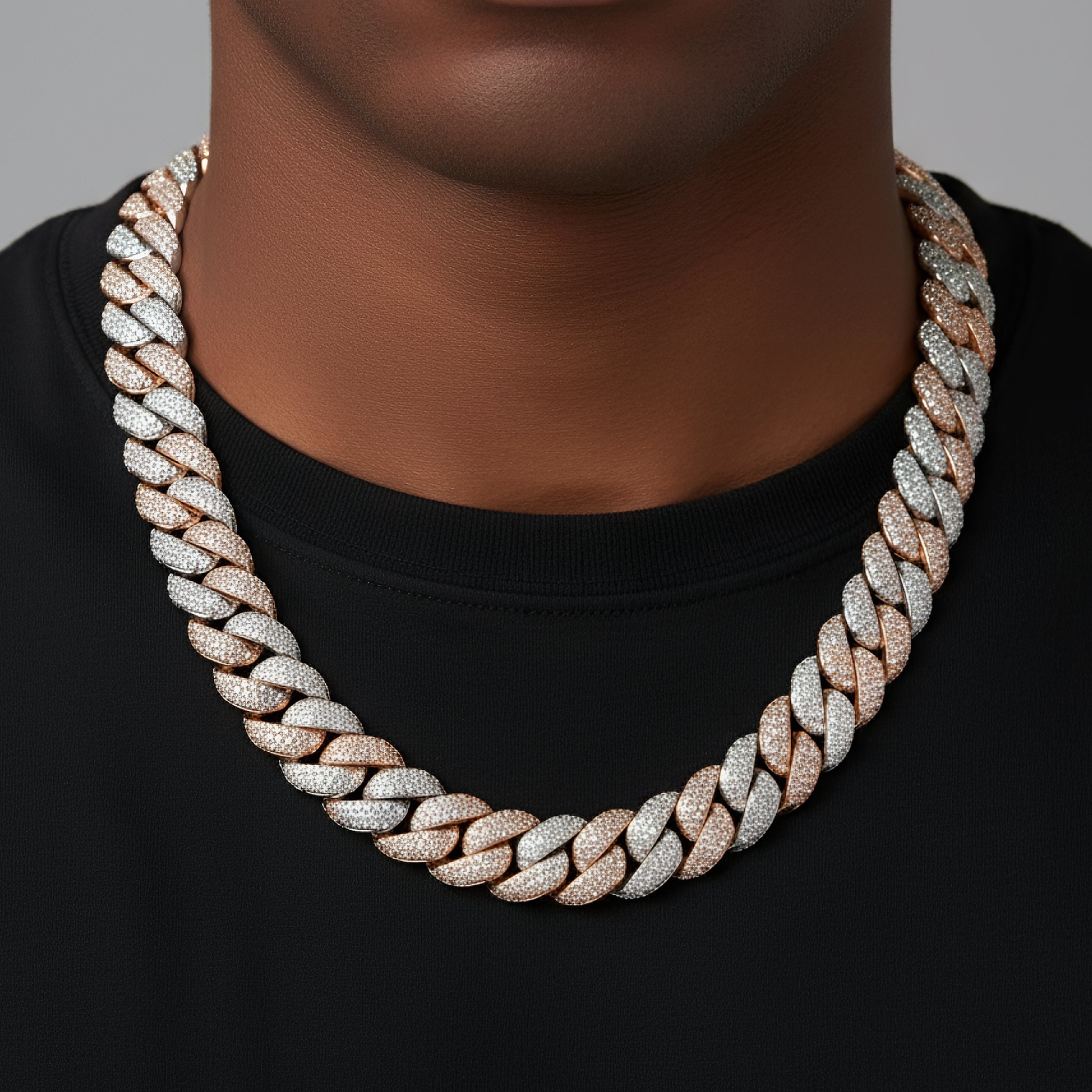 925 Silver Moissanite 20mm Miami Cuban 22 Inch Mens Chain Necklace