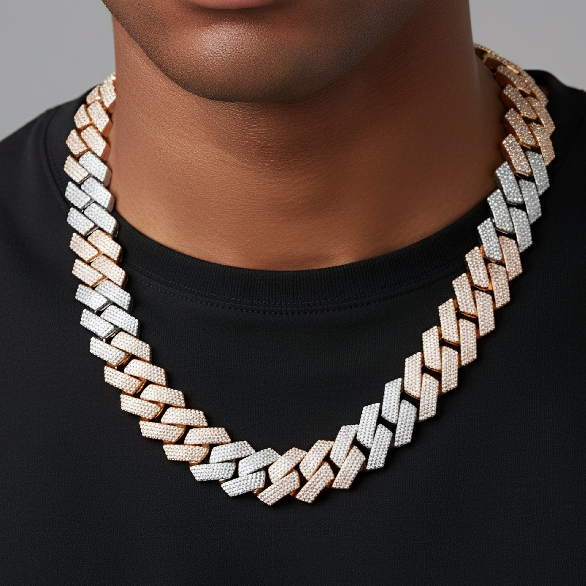 925 Silver Moissanite 23mm Miami Cuban 22 Inch Mens Chain Necklace