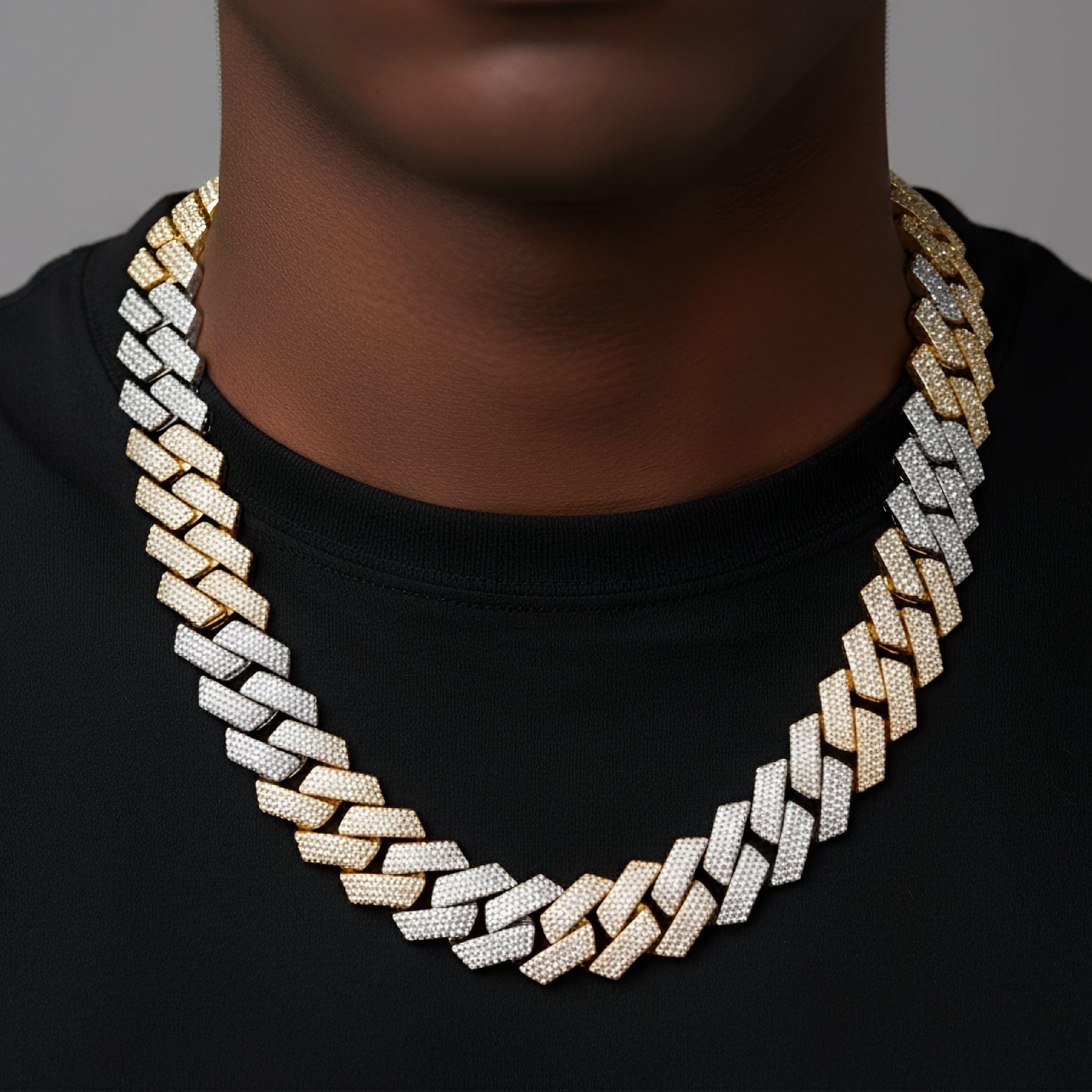 925 Silver Moissanite 23mm Miami Cuban 22 Inch Mens Chain Necklace