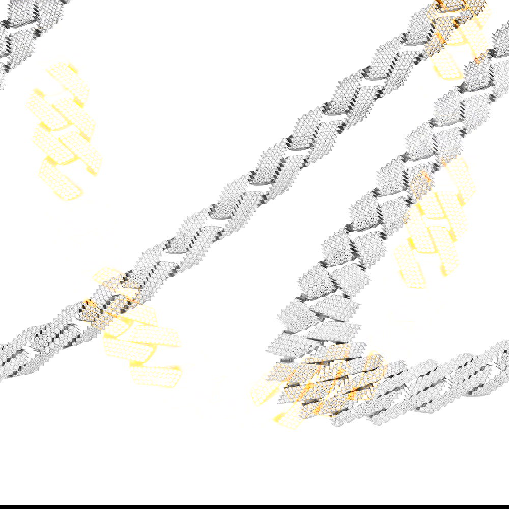 925 Silver Moissanite 23mm Miami Cuban 22 Inch Mens Chain Necklace - Master of Bling 