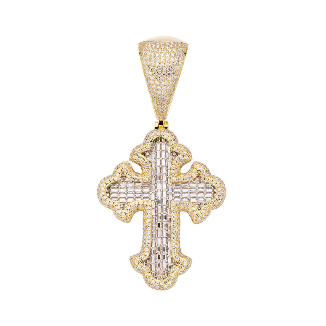 925 Sterling Silver Moissanite 6.0 Ctw Cross Religious Pendant - Master of Bling 