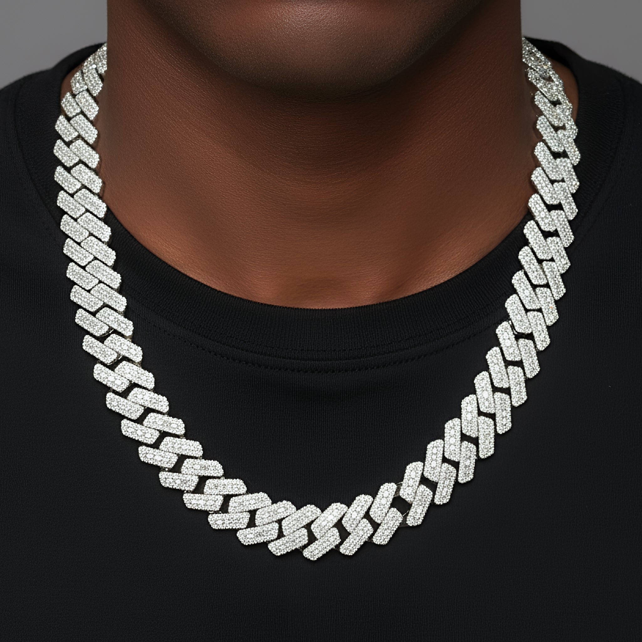 Custom Moissanite Diamond Lock 16mm Miami Cuban Emerald Cut Chain