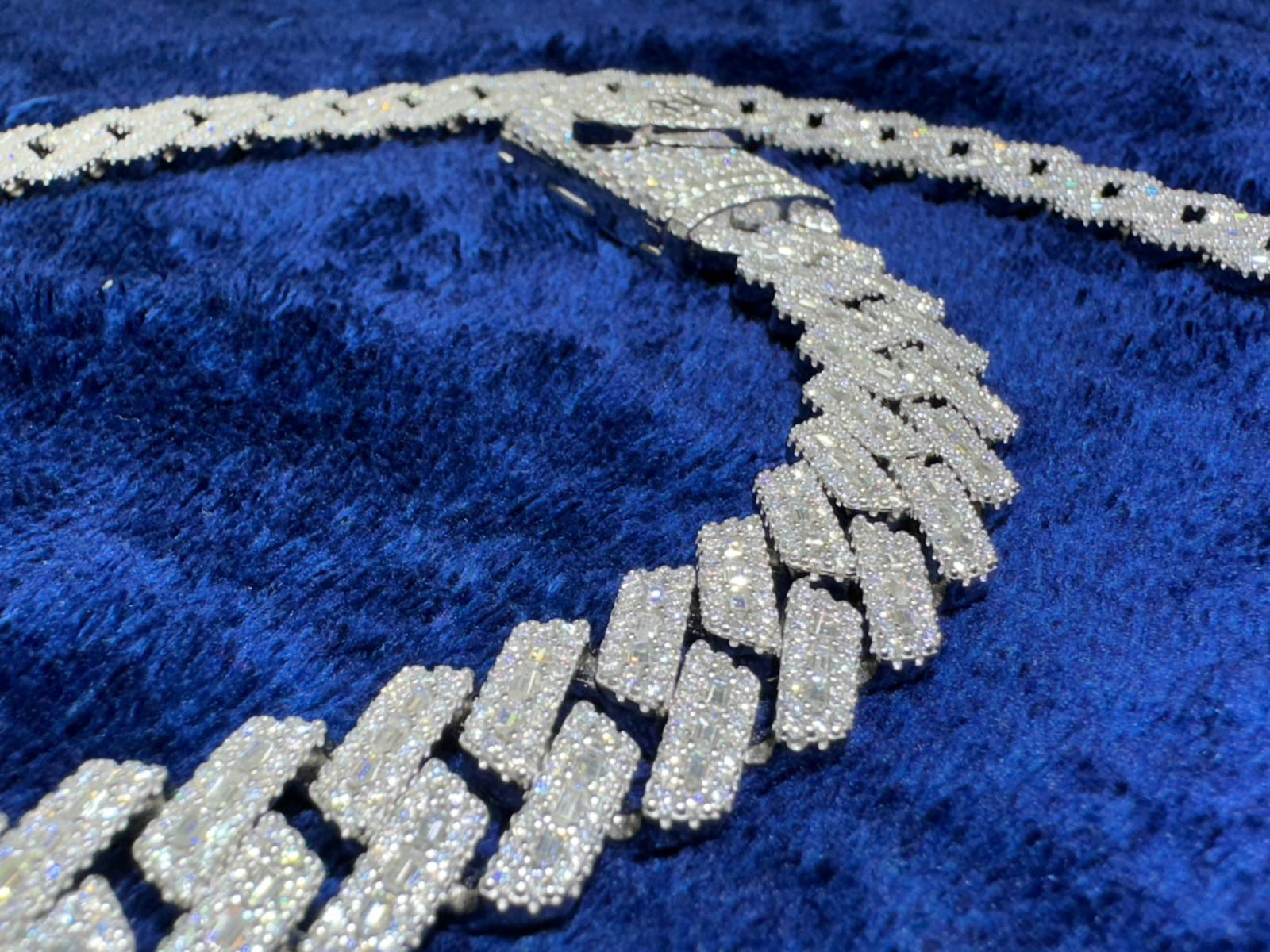 Custom Moissanite Diamond Lock 16mm Miami Cuban Emerald Cut Chain - Master of Bling 