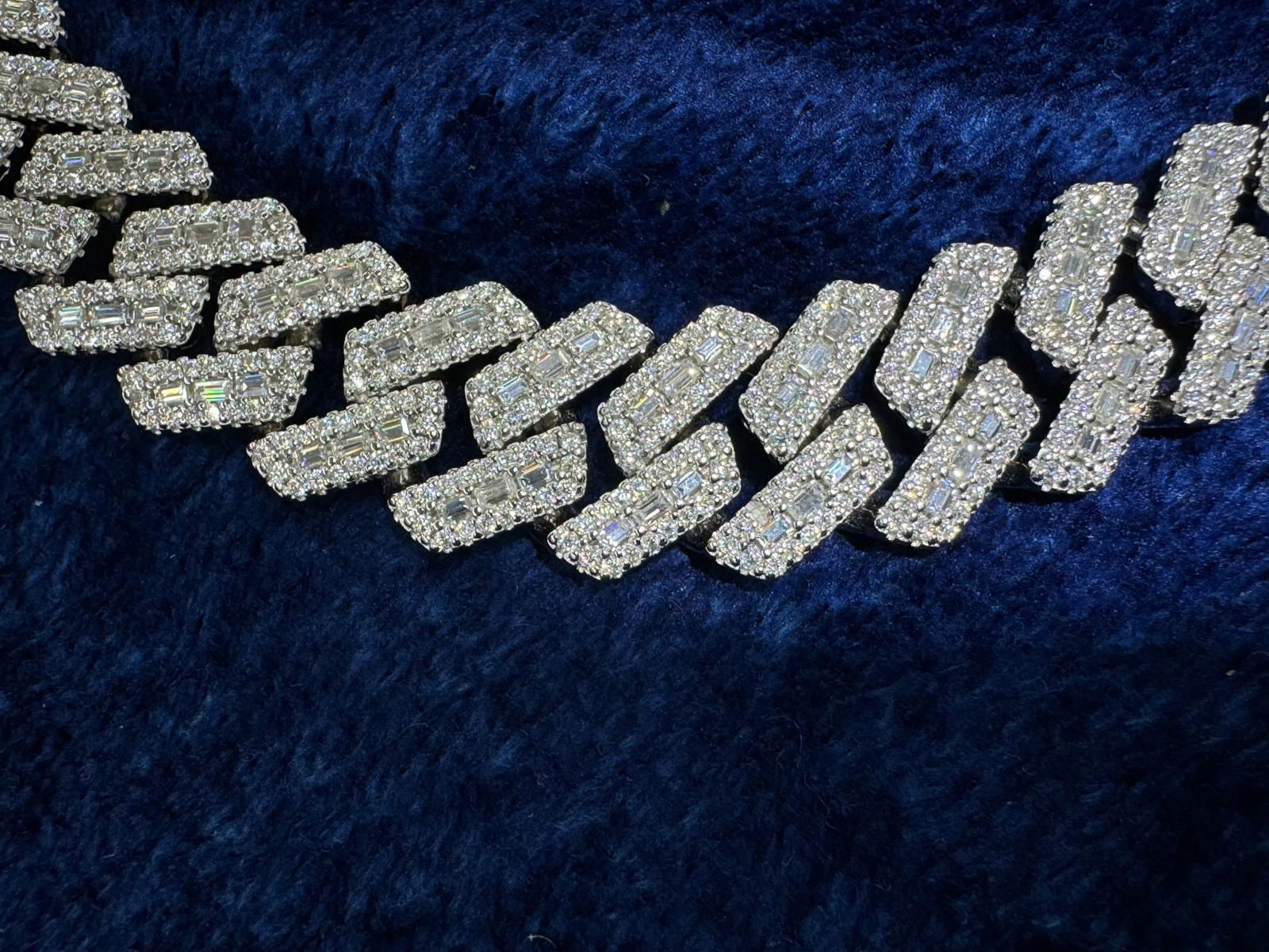 Custom Moissanite Diamond Lock 16mm Miami Cuban Emerald Cut Chain - Master of Bling 