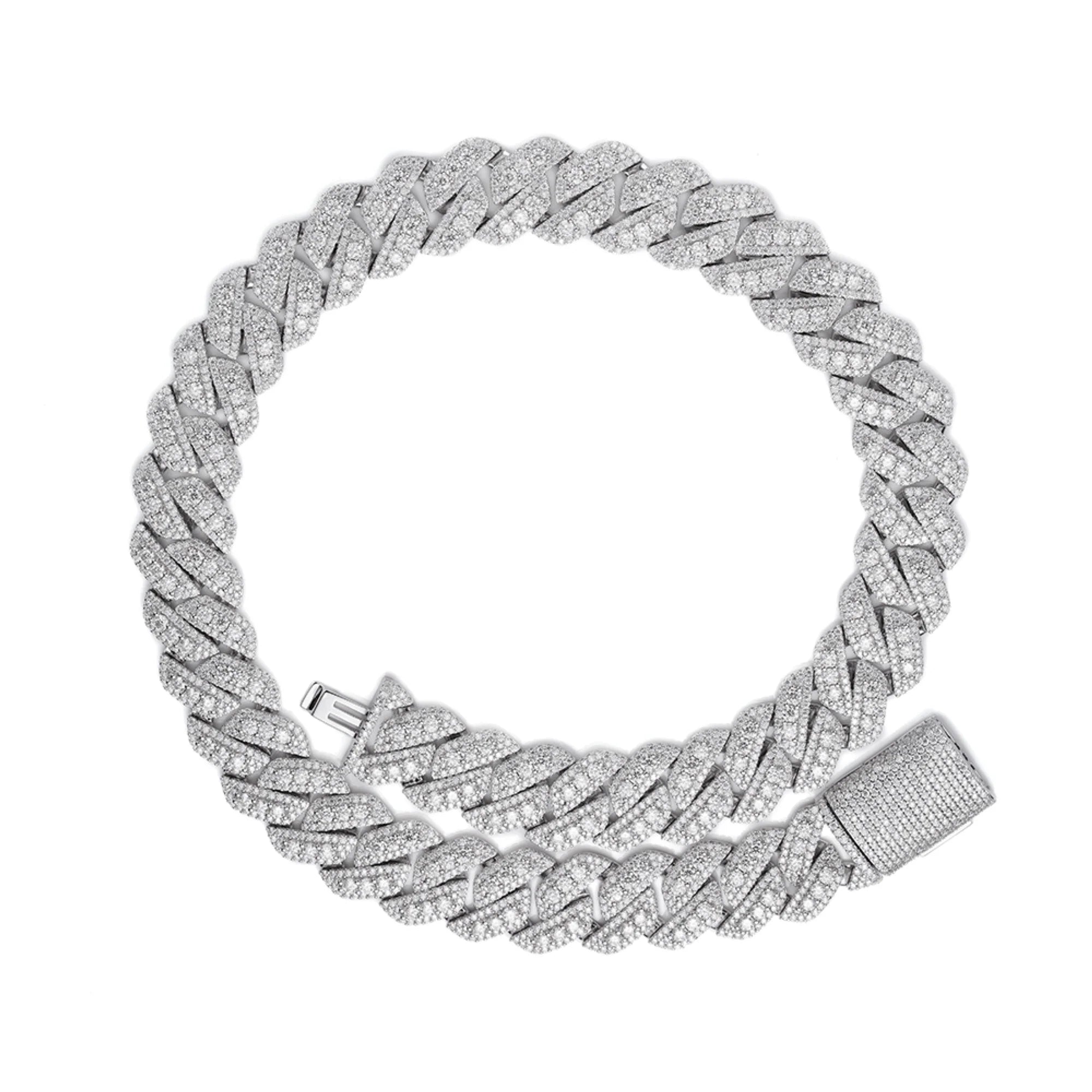 20mm Miami Cuban Moissanite Diamond Chain 22" Custom Necklace