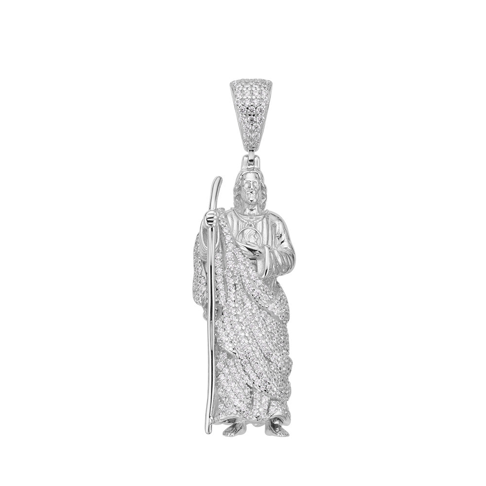 925 Silver Moissanite Jesus Pendant