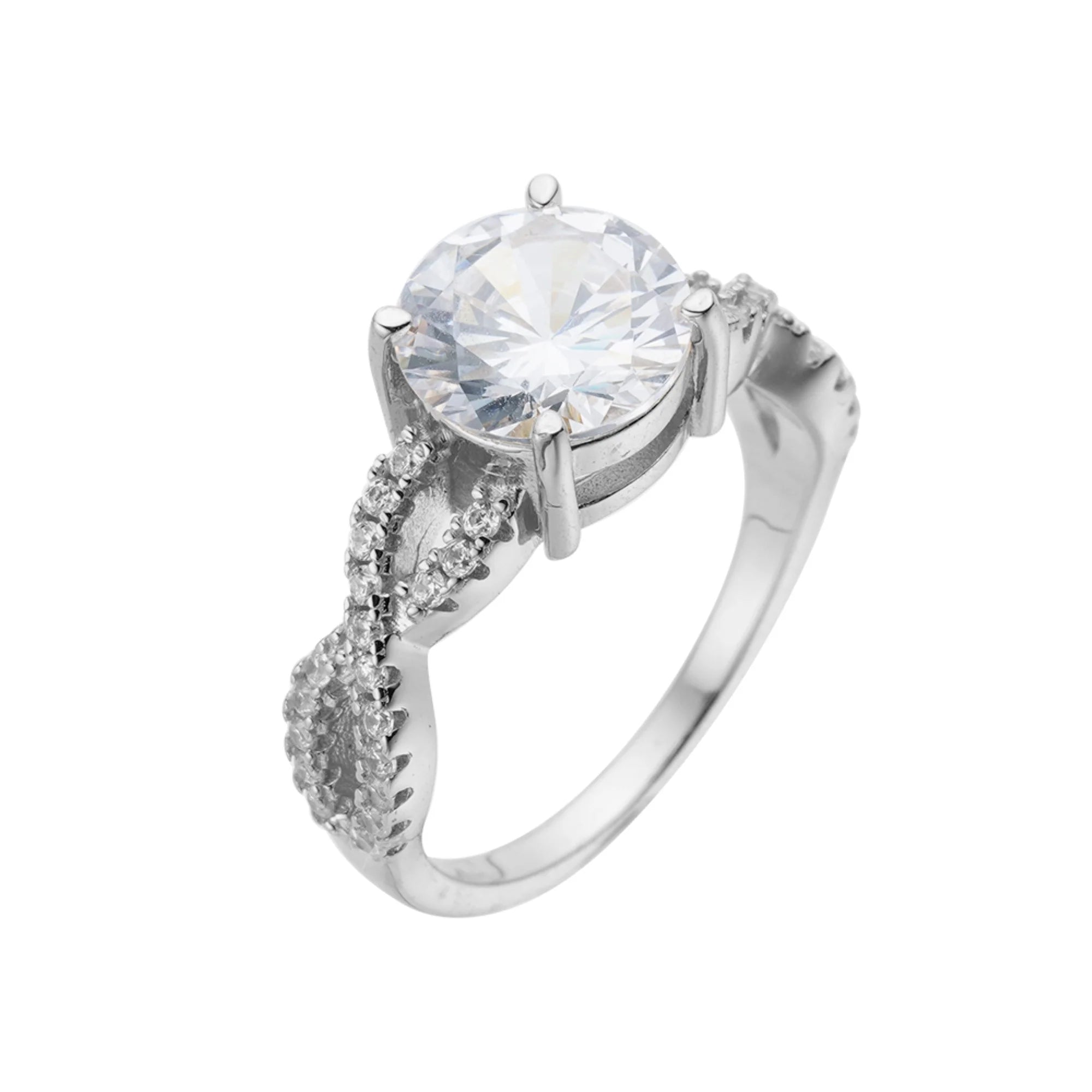 Womens Moissanite Infinity Ring Engagement Wedding