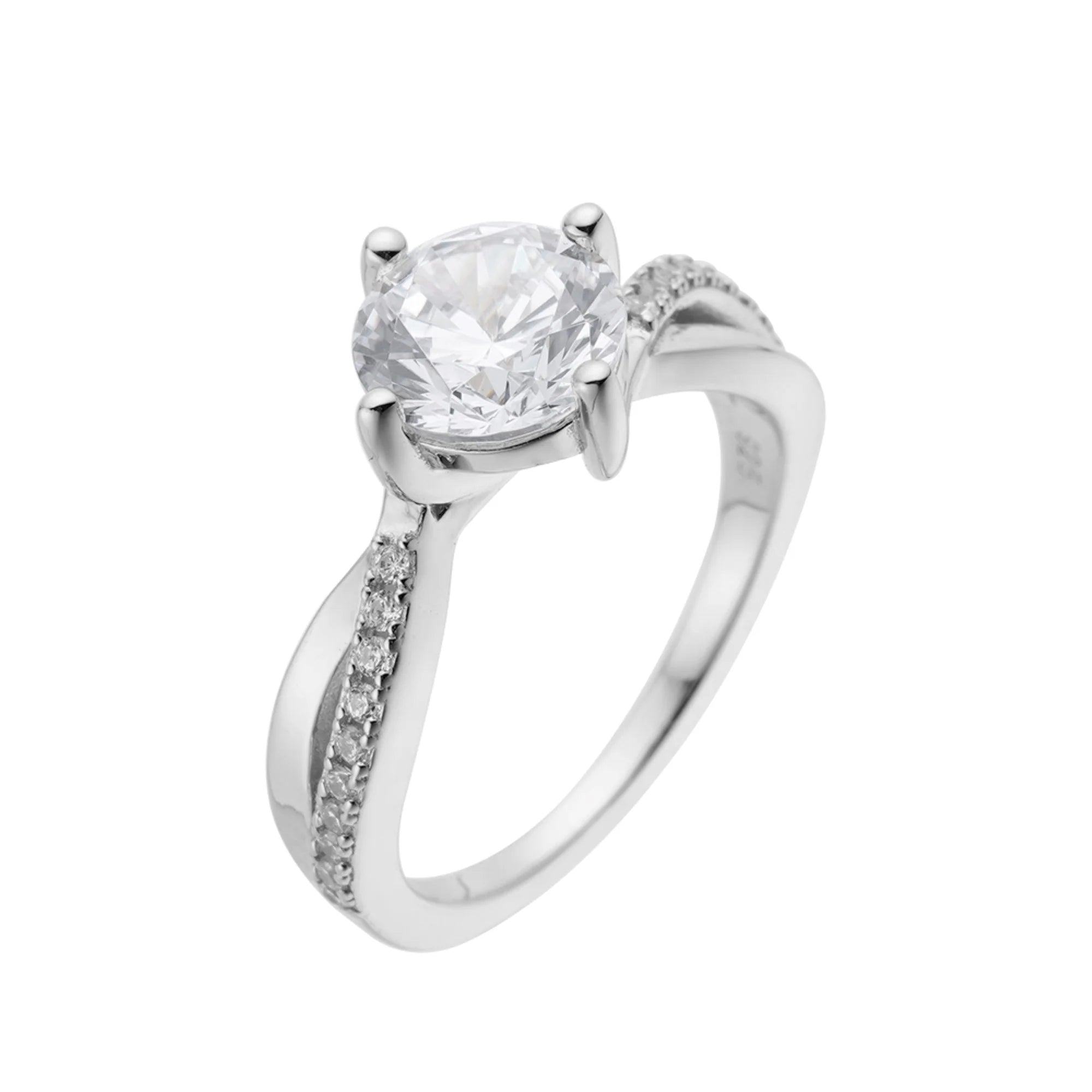 Moissanite Infinity Womens Ring 925 Silver Solitaire Wedding