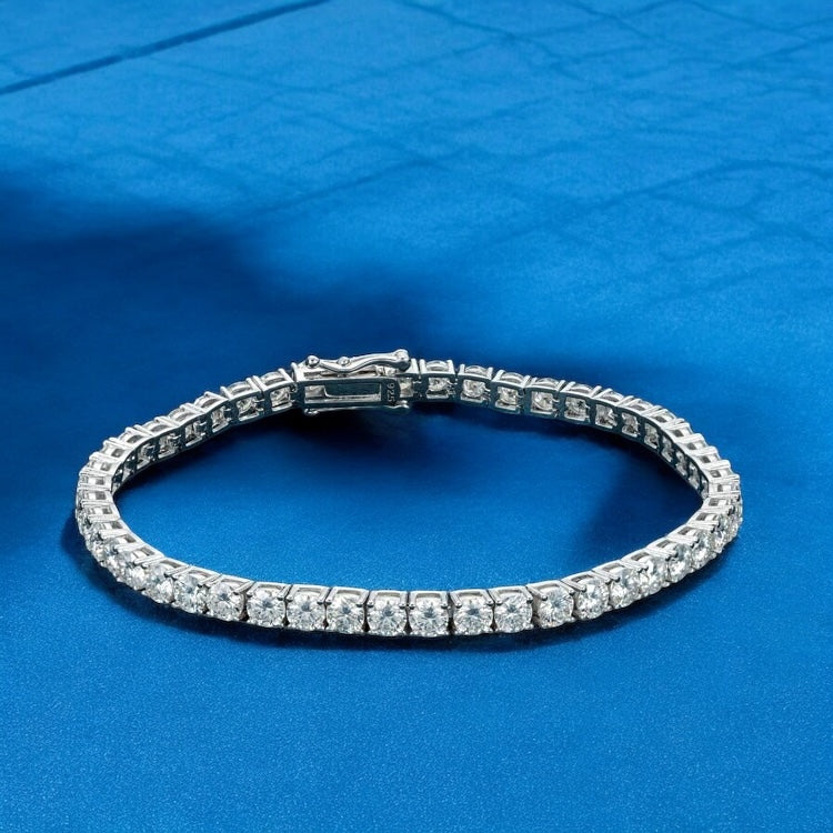 4mm Moissanite Tennis Bracelet 925 Sterling Silver 14k