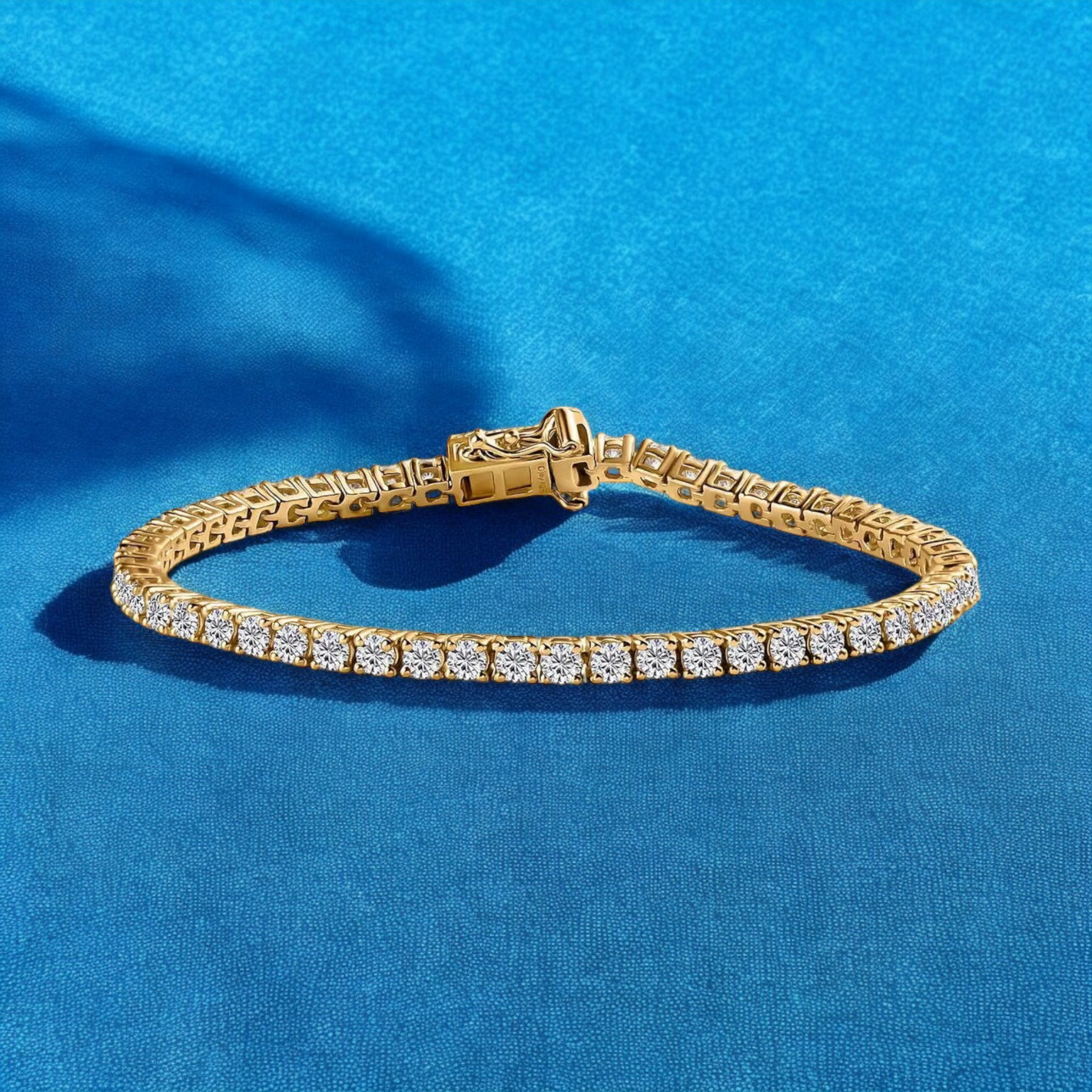 4MM Moissanite 925 14K Gold Tennis Bracelet