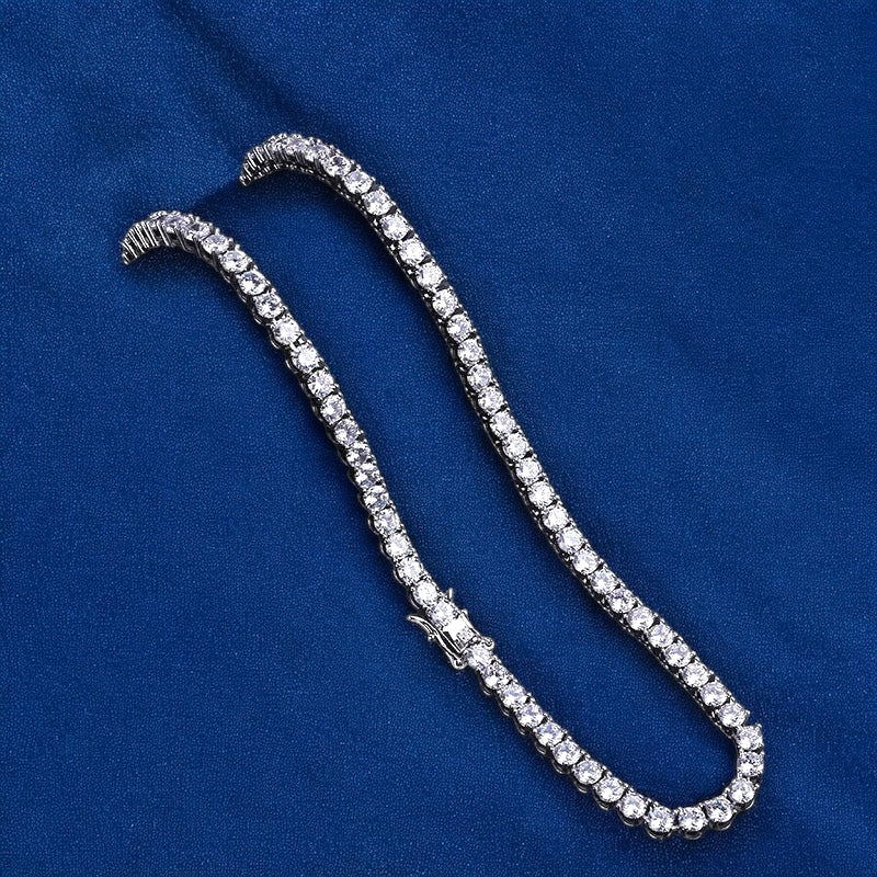 6mm Moissanite Tennis Necklace 14k Gold 925