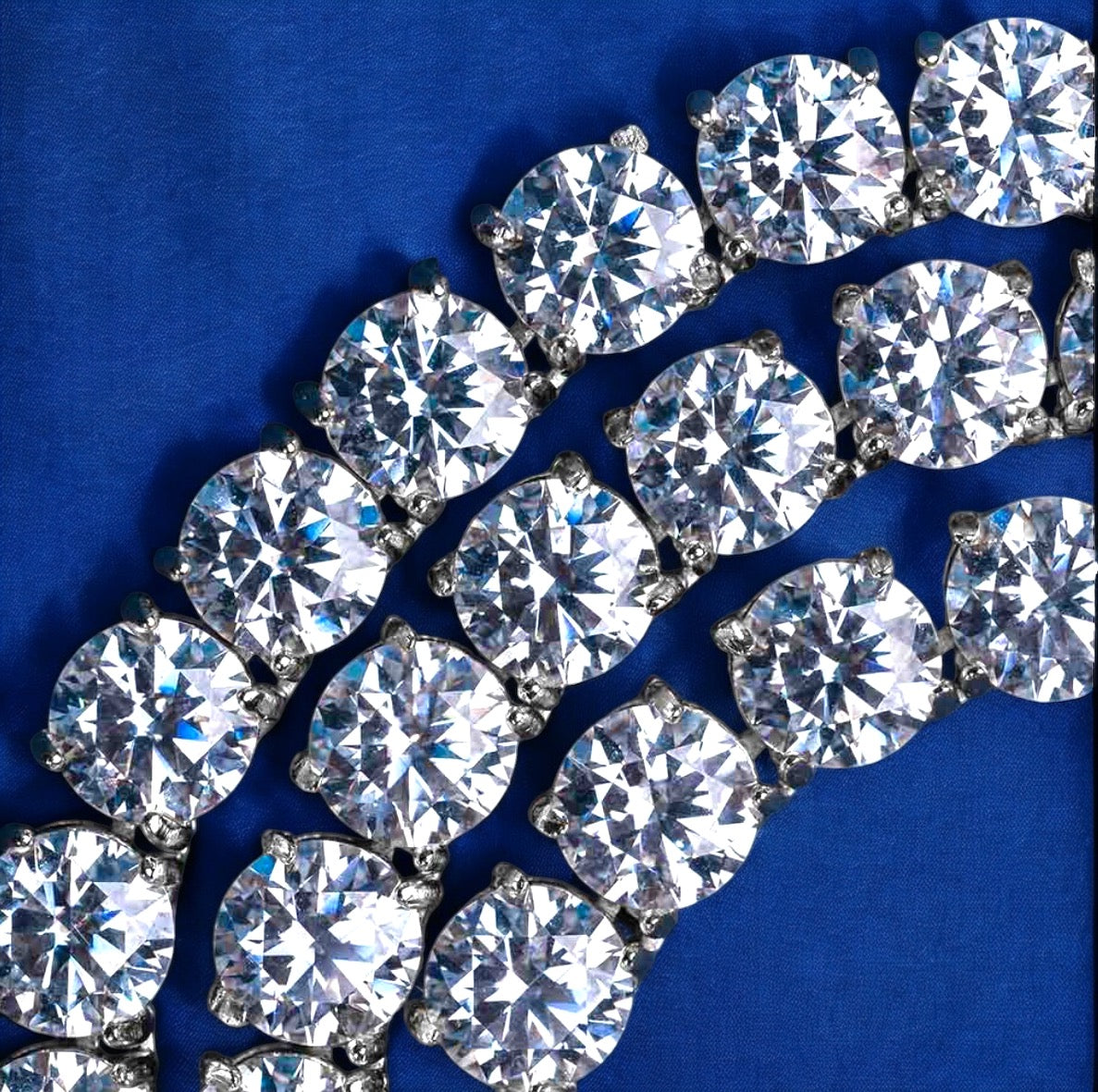 6mm Moissanite Tennis Necklace 14k Gold 925