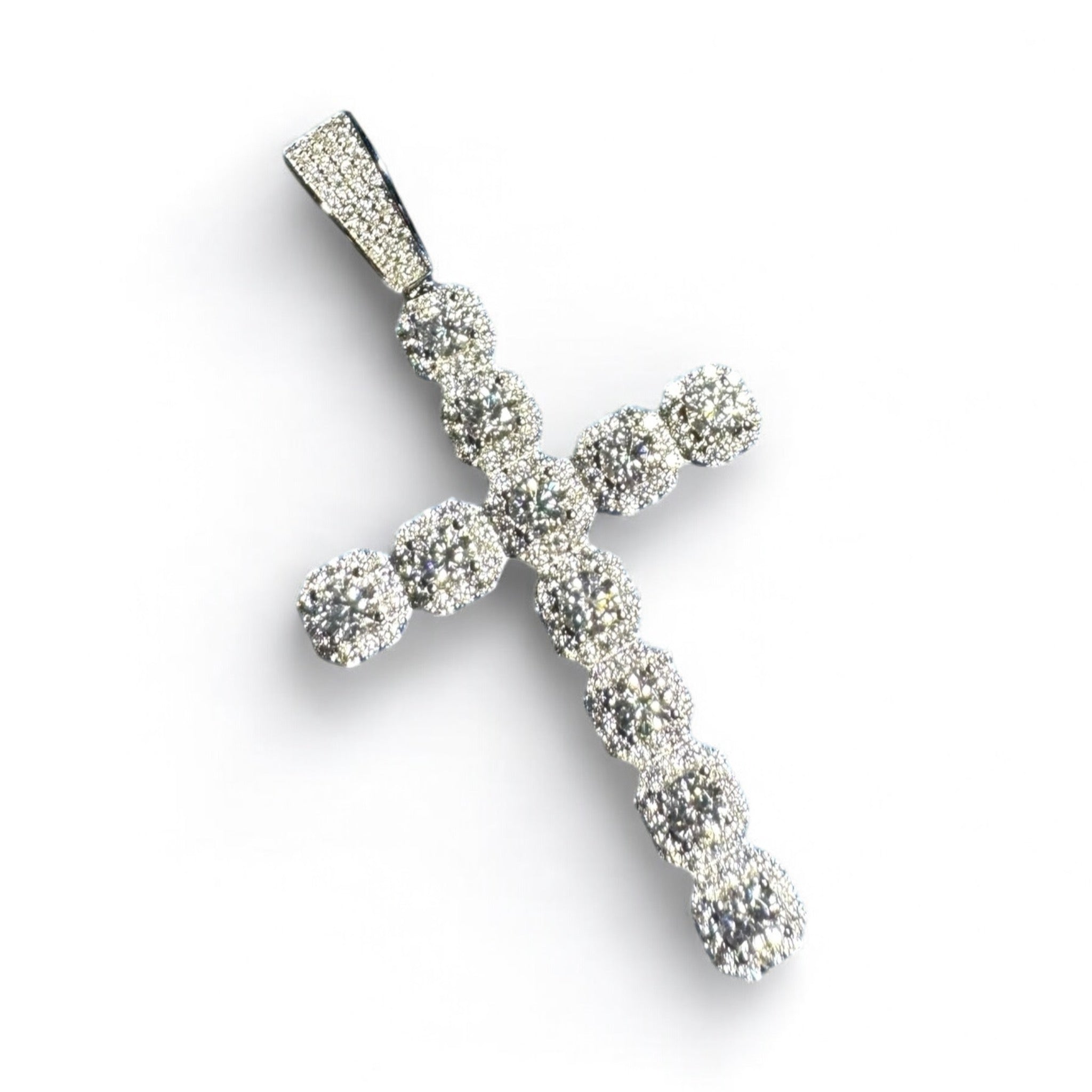 Solitaire Cross Pendant Moissanite 925 Silver