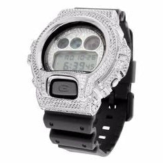 Iced Out Moissanite Diamond Bezel Casio Gshock DW6900 Watch - Master of Bling 