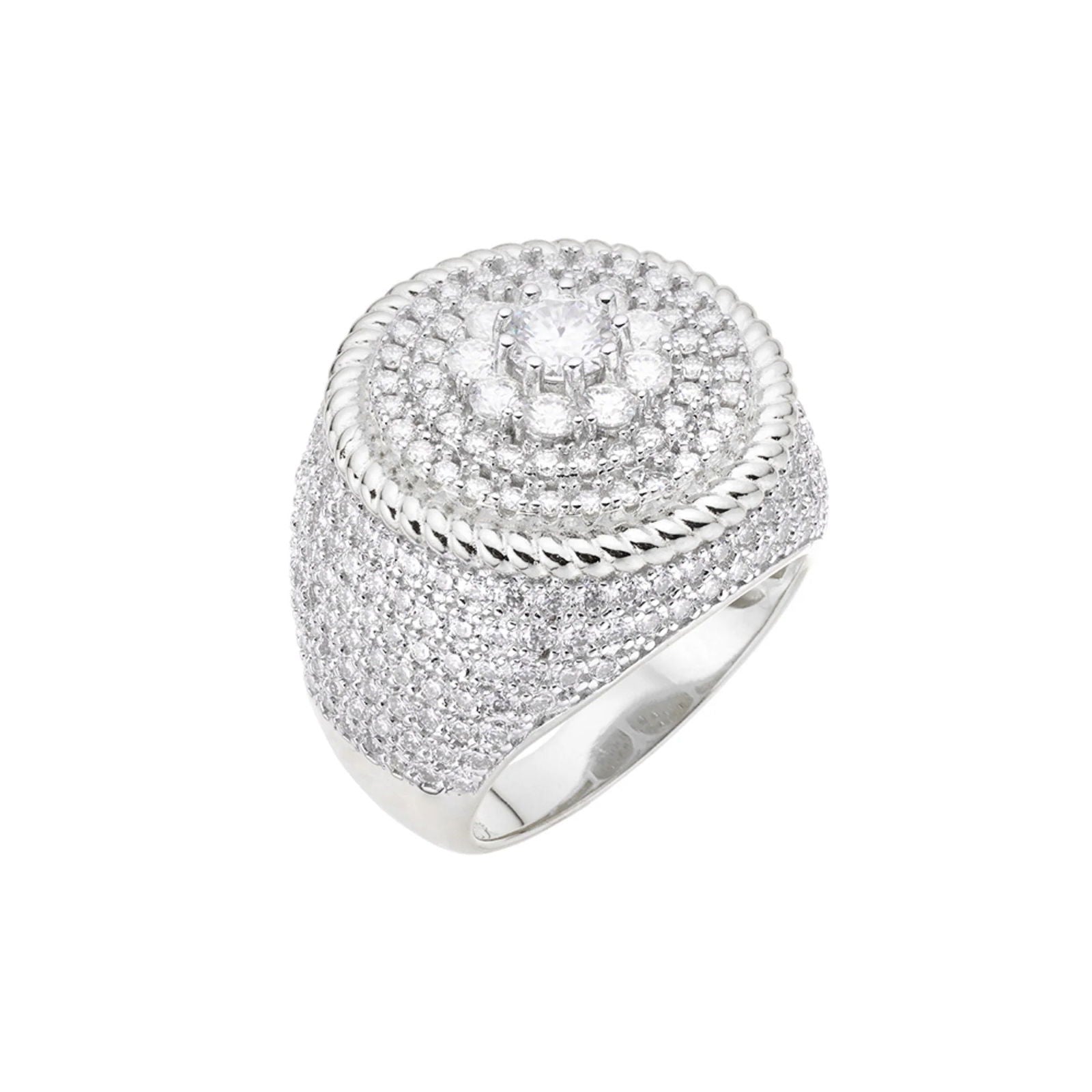 Mens Moissanite Diamond Round Cluster Iced Designer Ring - Master of Bling 