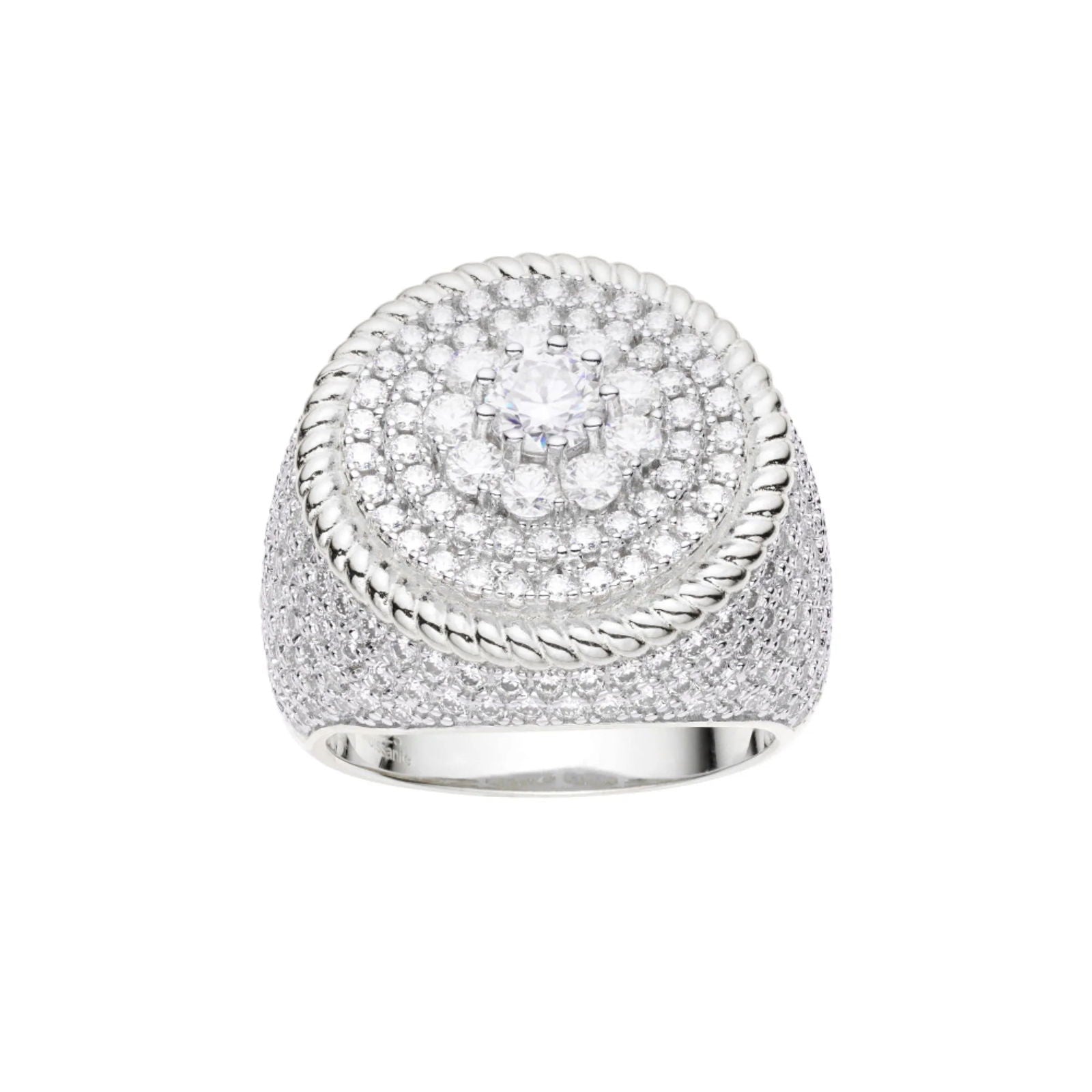 Mens Moissanite Diamond Round Cluster Iced Designer Ring - Master of Bling 