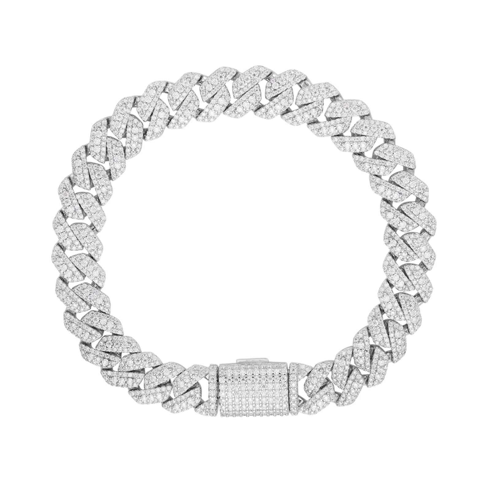 Moissanite Cuban Bracelet Icy 10mm 925 Sterling Silver Custom Jewelry - Master of Bling 