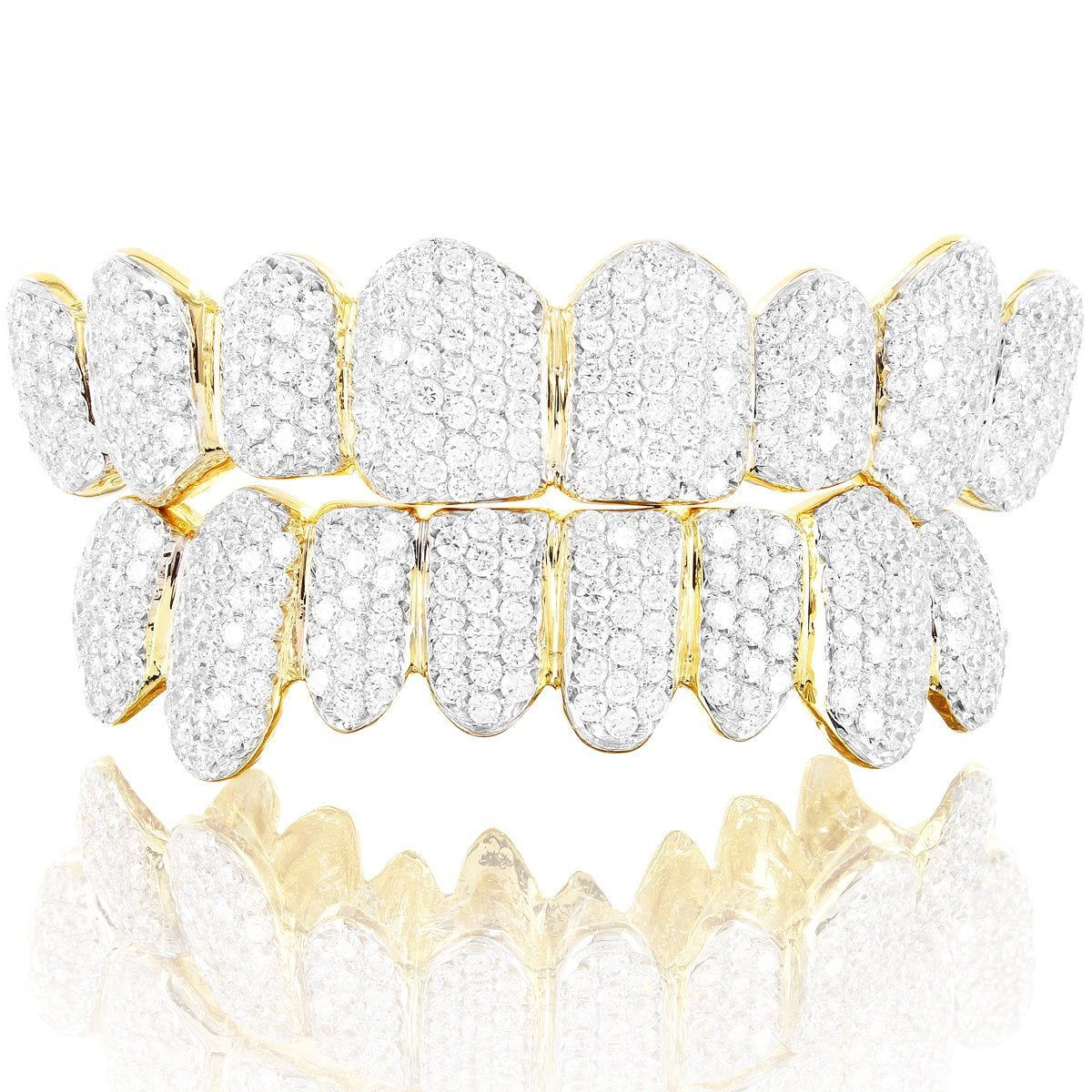 Moissanite Custom Fit Top & Bottom Honeycomb Set Custom Grillz