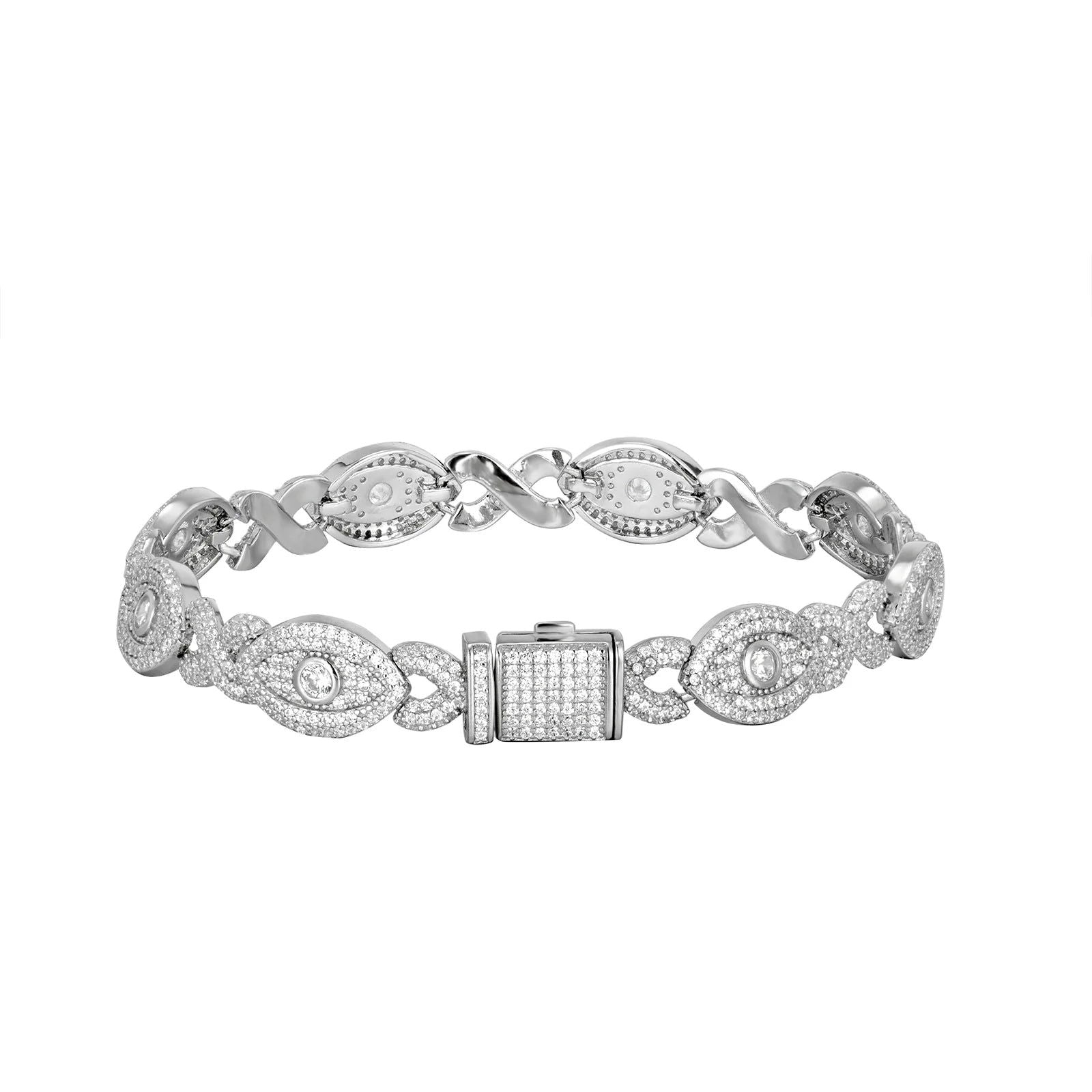 Moissanite Diamond Evil Eye Infinity 925 Bracelet - Master of Bling 
