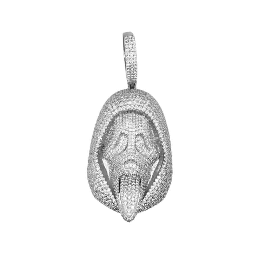 Moissanite Pendant Ghost Face Scream 925 Silver Death Custom Hip Hop - Master of Bling 