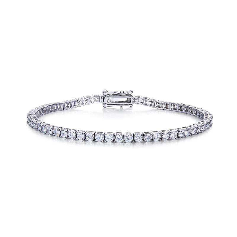 Moissanite Tennis Bracelet 3mm 925 Sterling Silver Designer - Master of Bling 