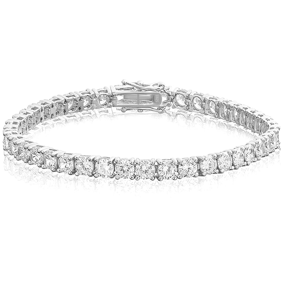 Moissanite Tennis Bracelet 4mm 925 Sterling Silver Men Women - Master of Bling 