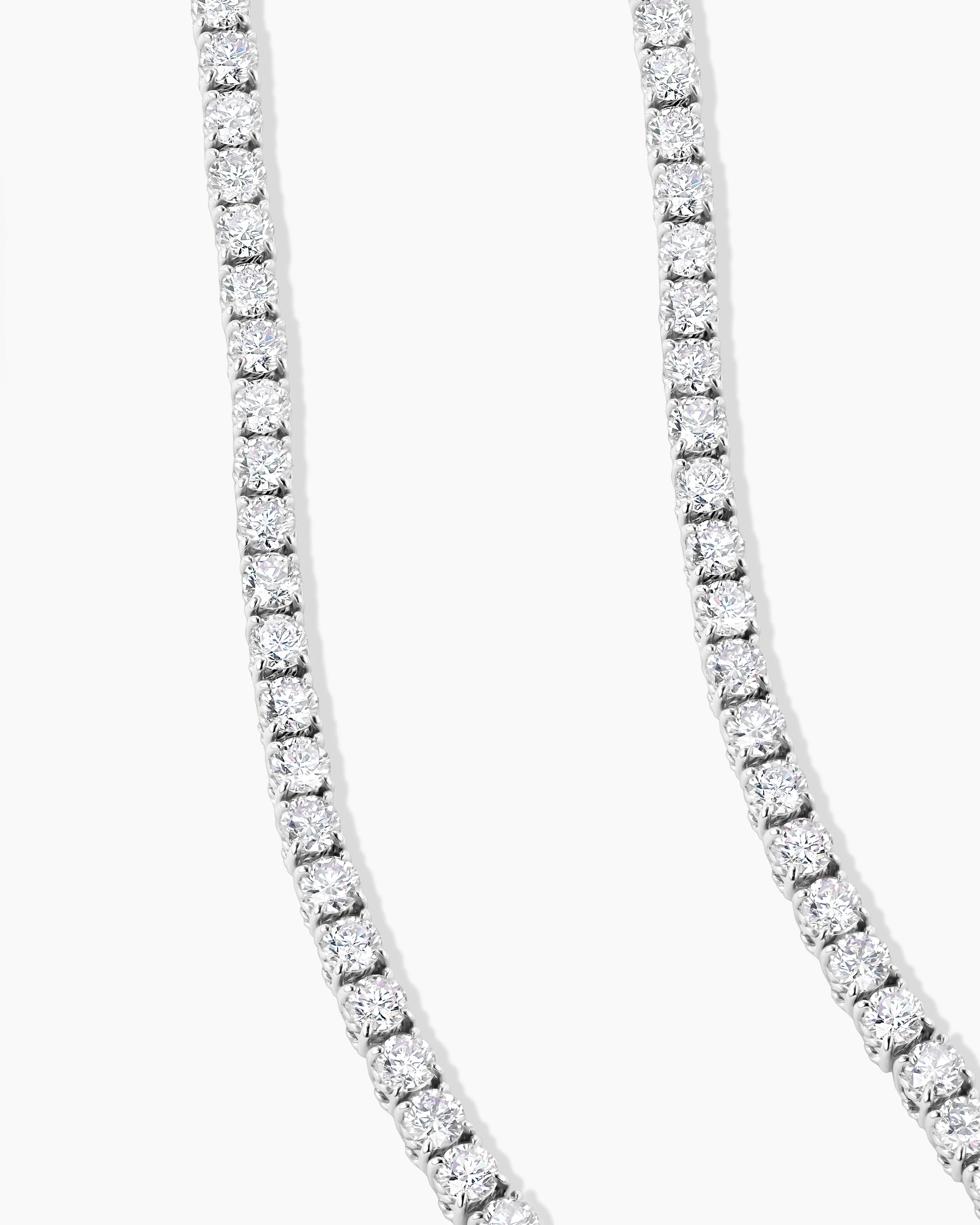 Tennis Necklace Chain 3mm 14k White Gold Tone 18-24 Inch
