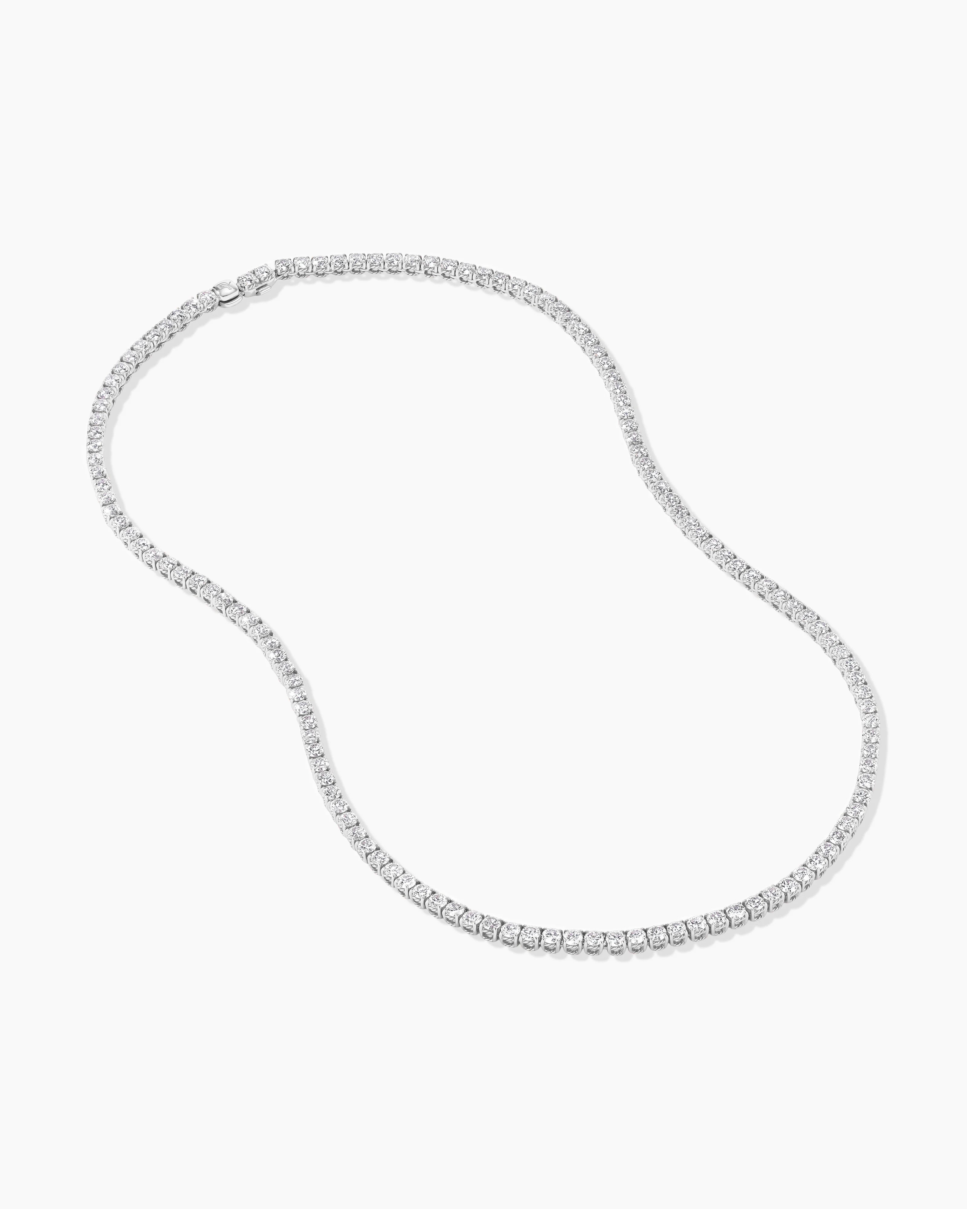 Tennis Necklace Chain 3mm 14k White Gold Tone 18-24 Inch
