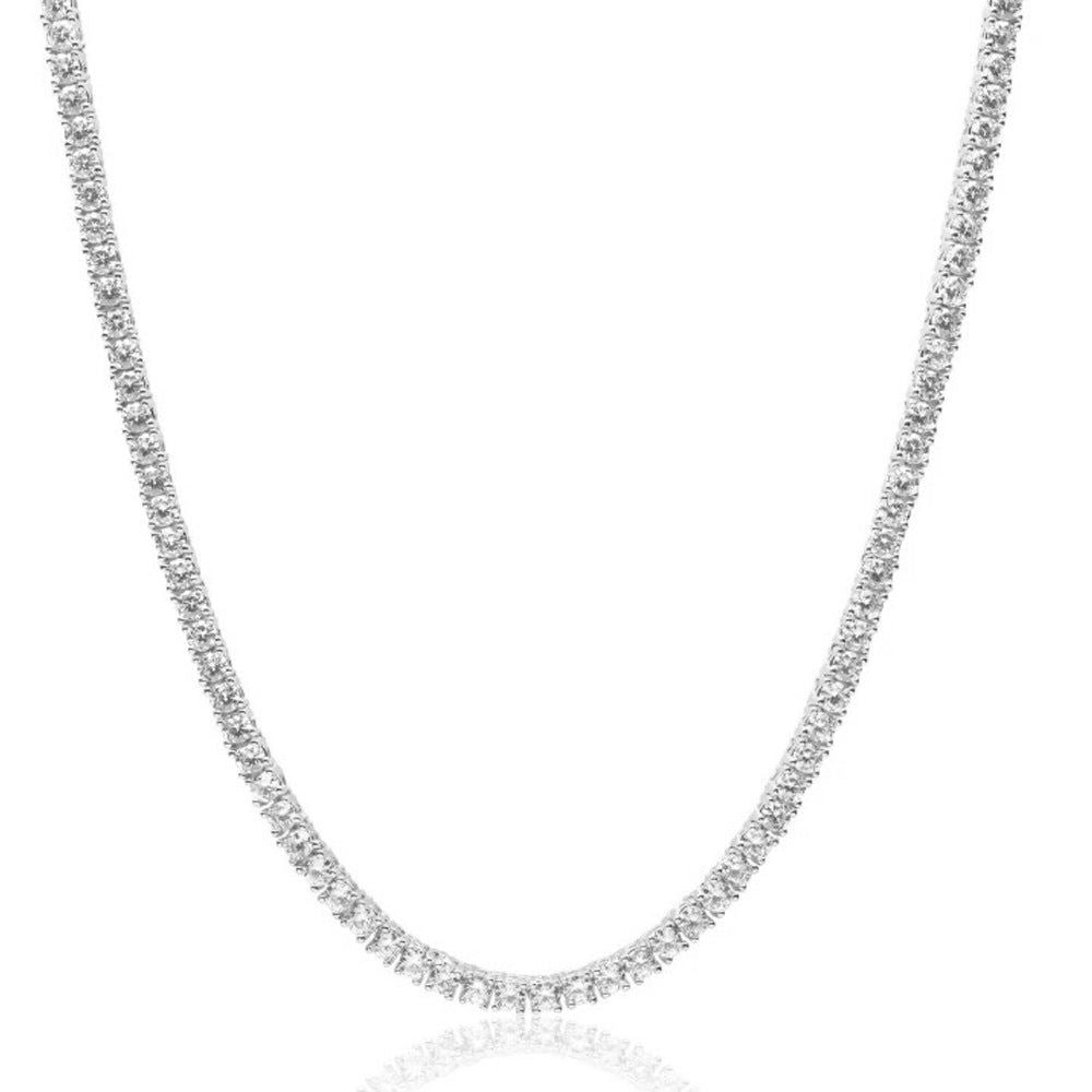 One Row 3mm VVS Moissanite .925 Silver Tennis Chain - Master of Bling 