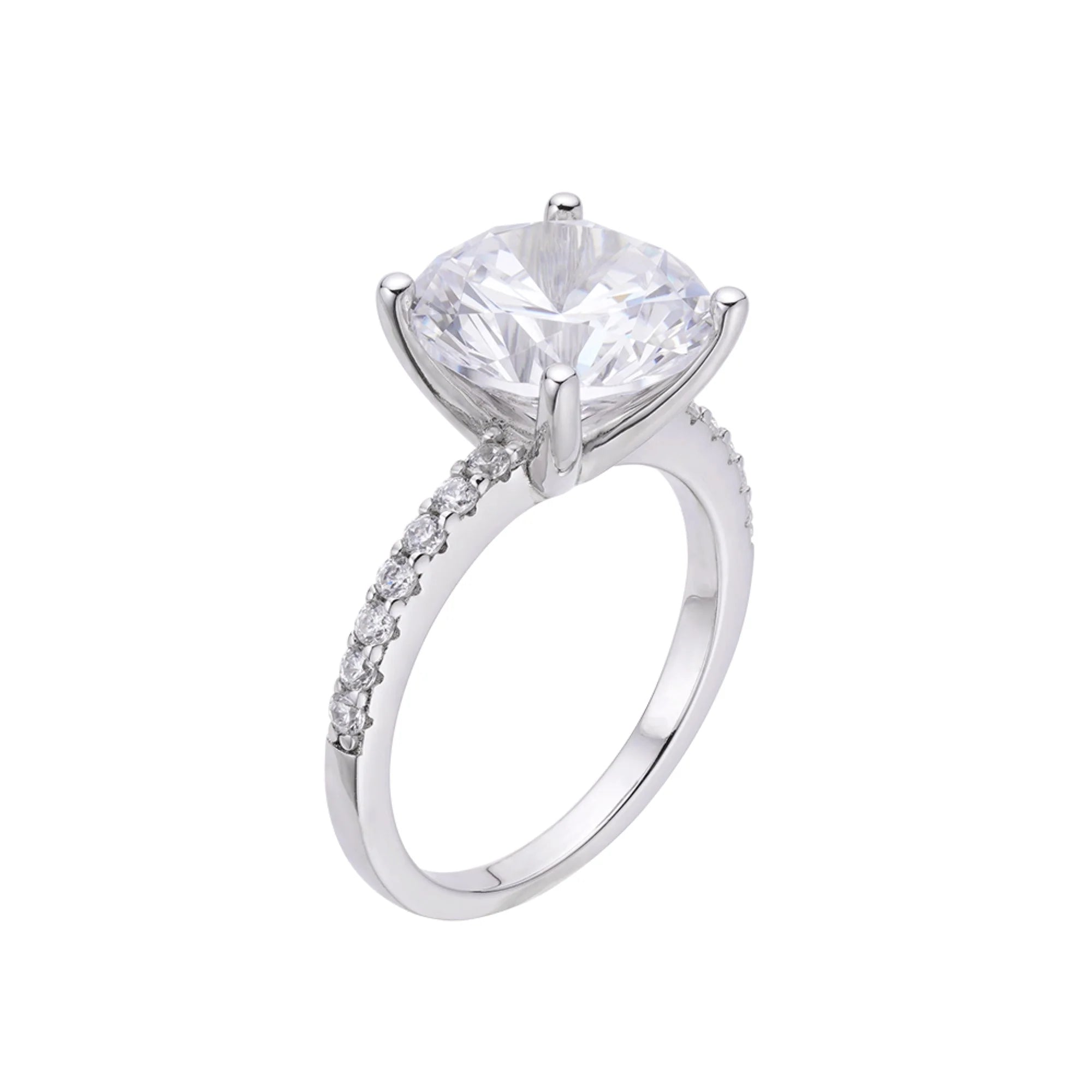 Solitaire Moissanite Engagement Ring 925 Silver Womens
