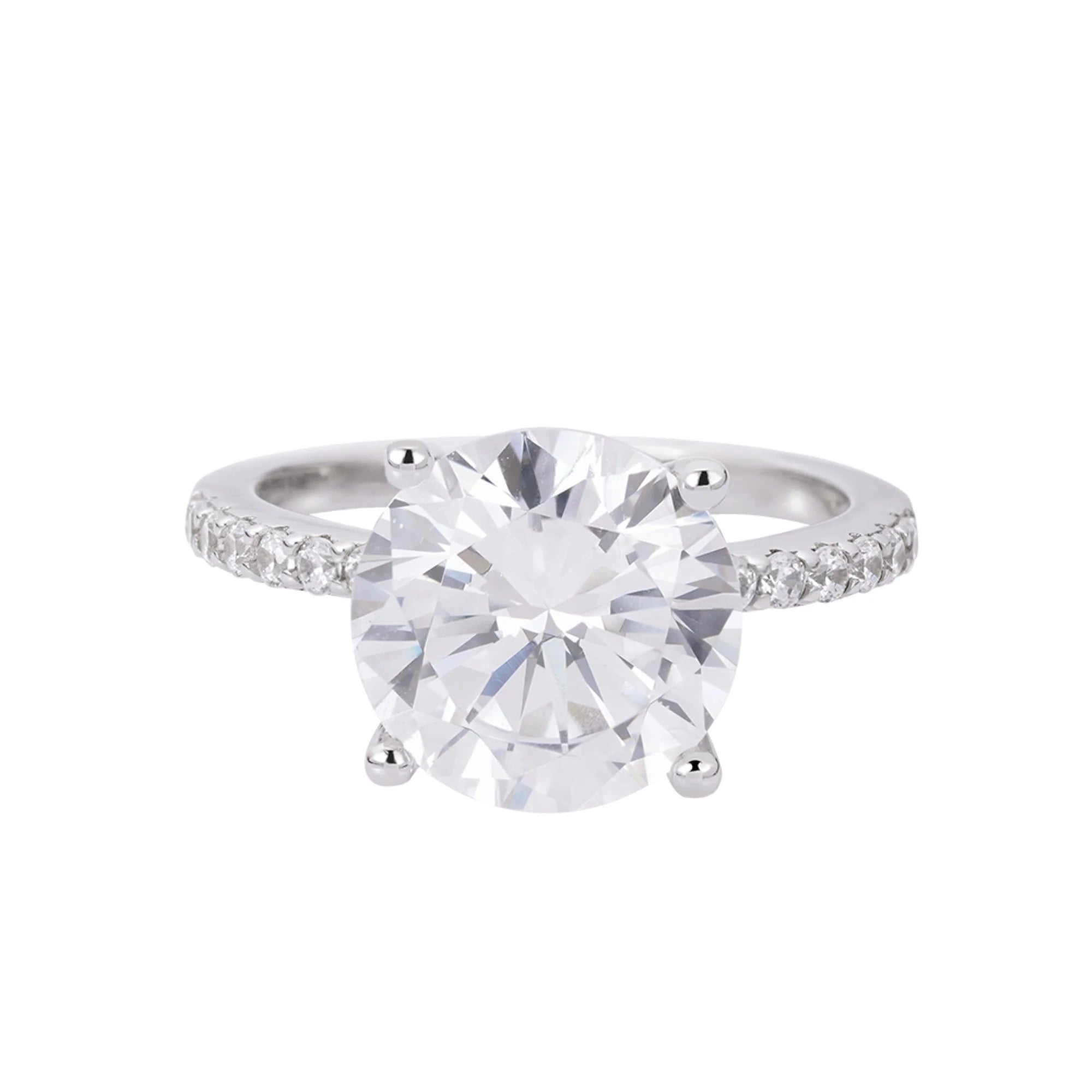 Solitaire Moissanite Engagement Ring 925 Silver Womens