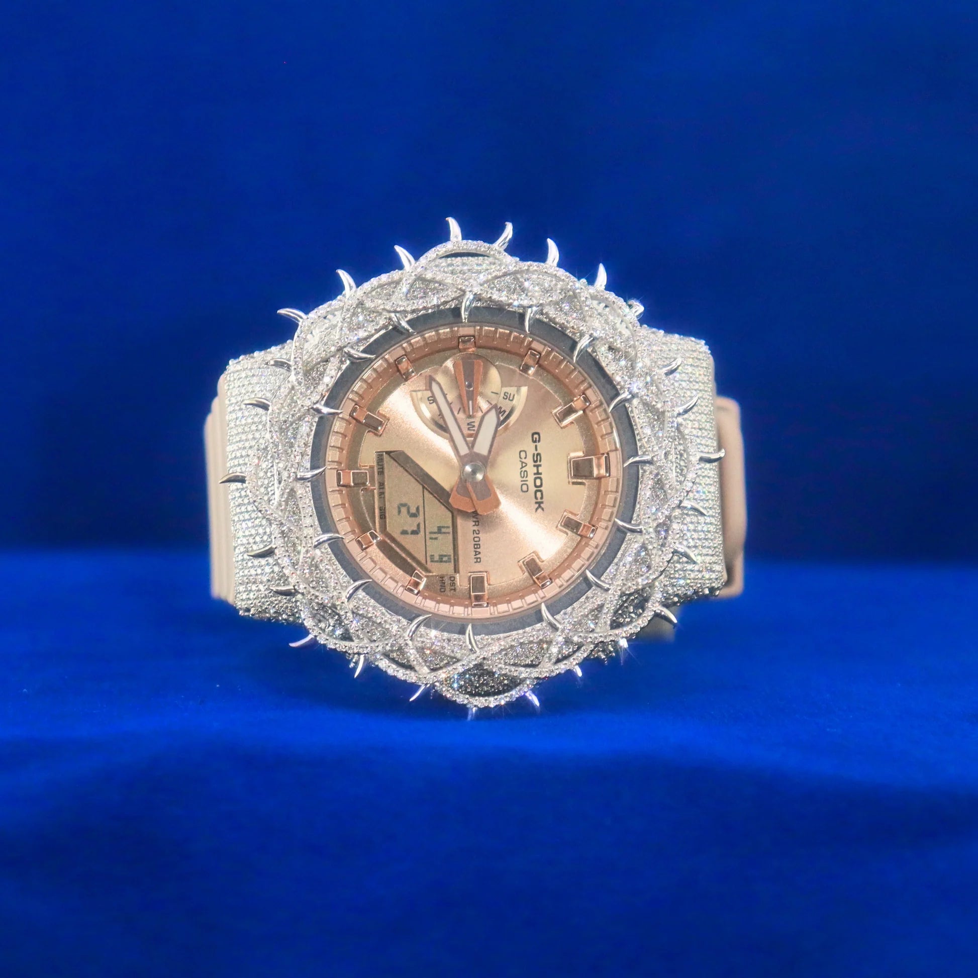 Thorn Bezel Gshock Moissanite GA2100 Rose Watch