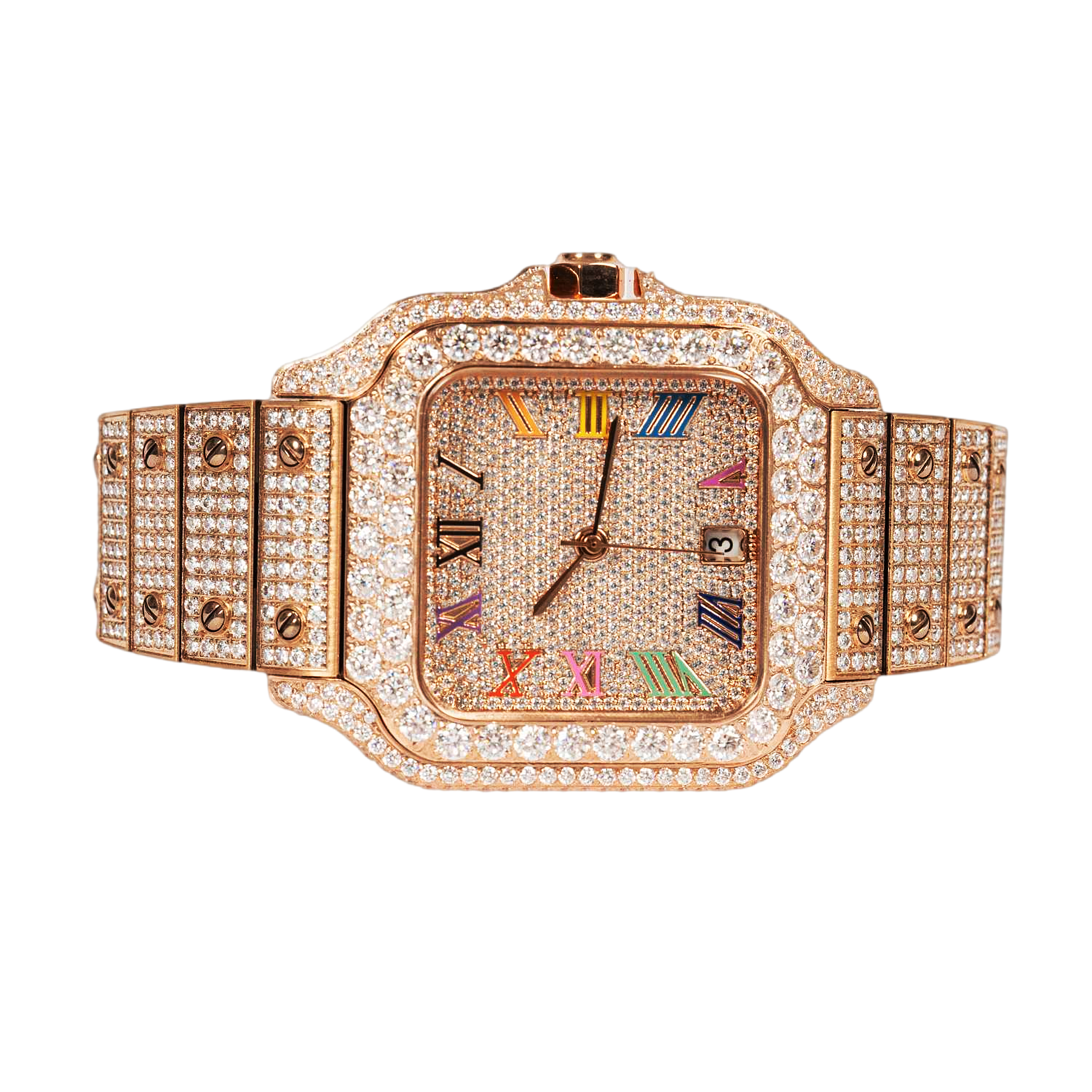 Moissanite Candy Dial Watch Rose Automatic 41mm