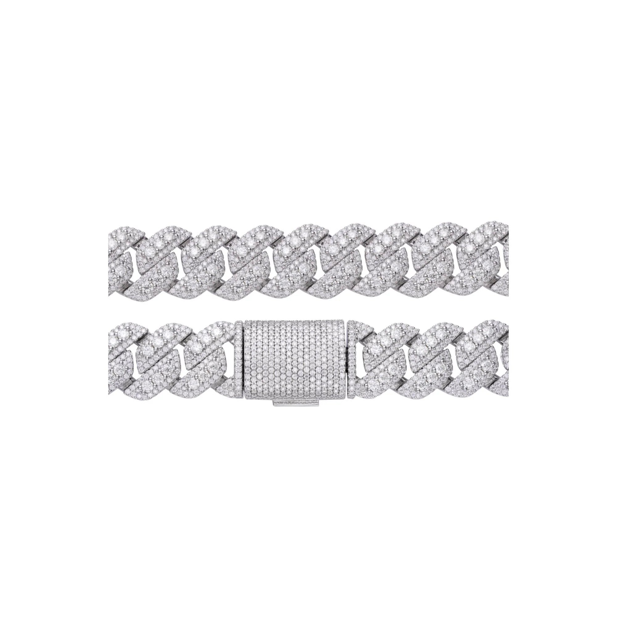 20mm Miami Cuban Moissanite Diamond Chain 22" Custom Necklace